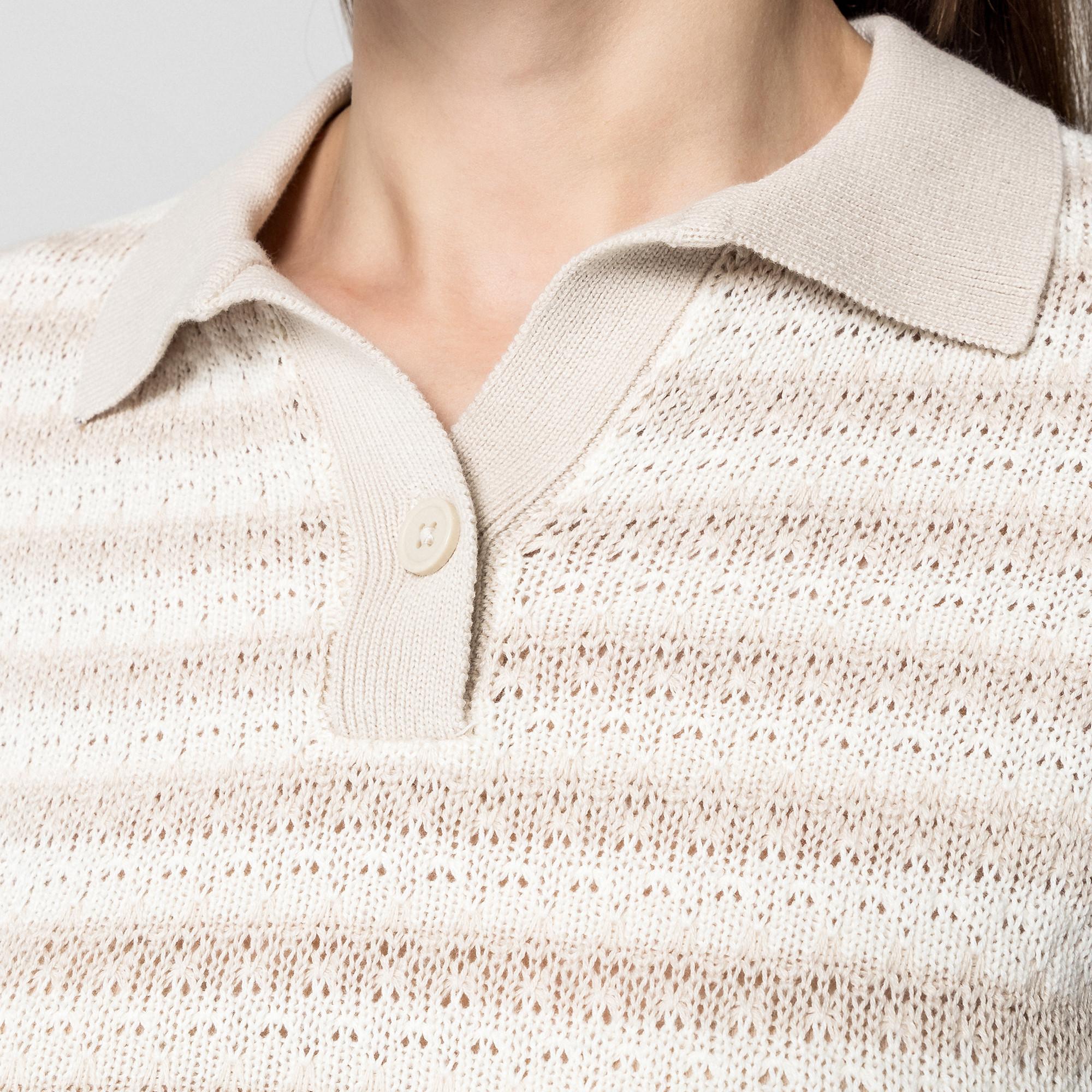 Manor Woman Gestreifter Kurzarm Polo Pullover