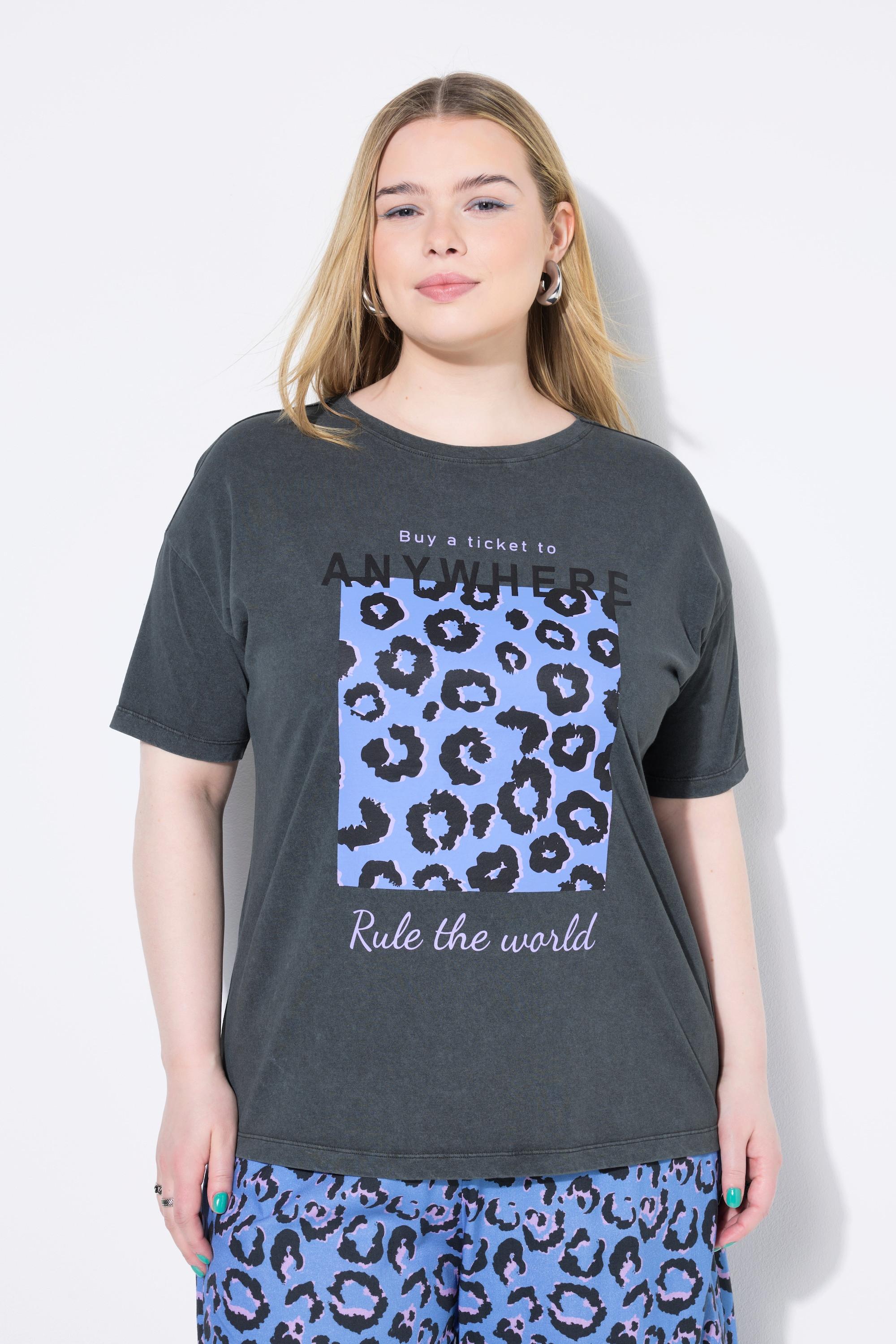 Studio Untold Oversize Vintage Look Leopard Print T-Shirt