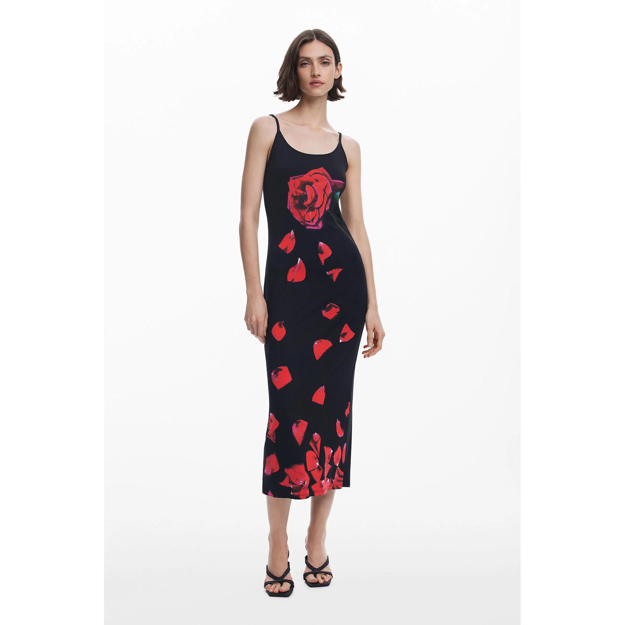 Desigual Ärmelloses Midikleid mit Rosendruck