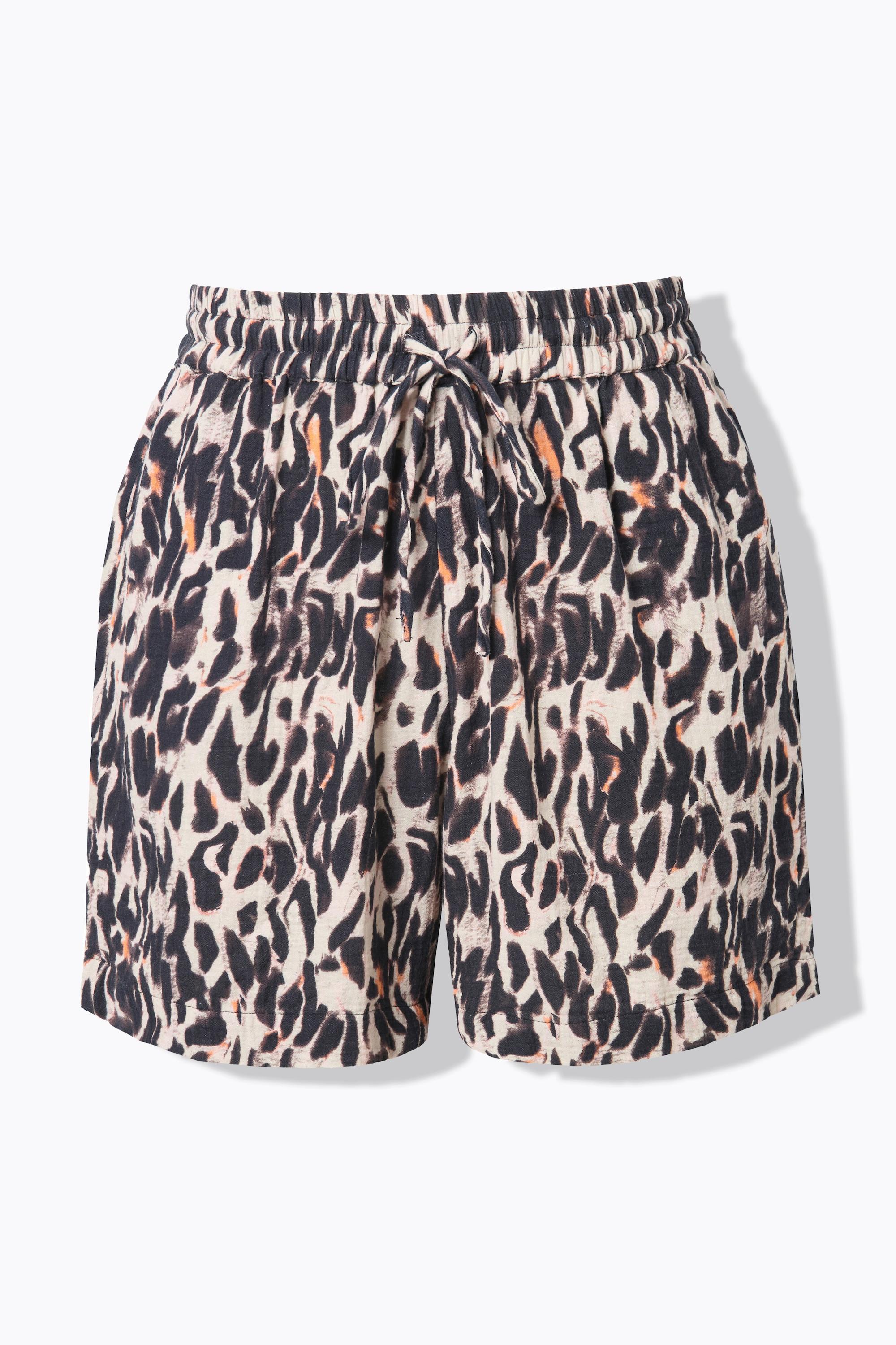 Studio Untold Shorts, Wide Legs, Musselin, XL Leo