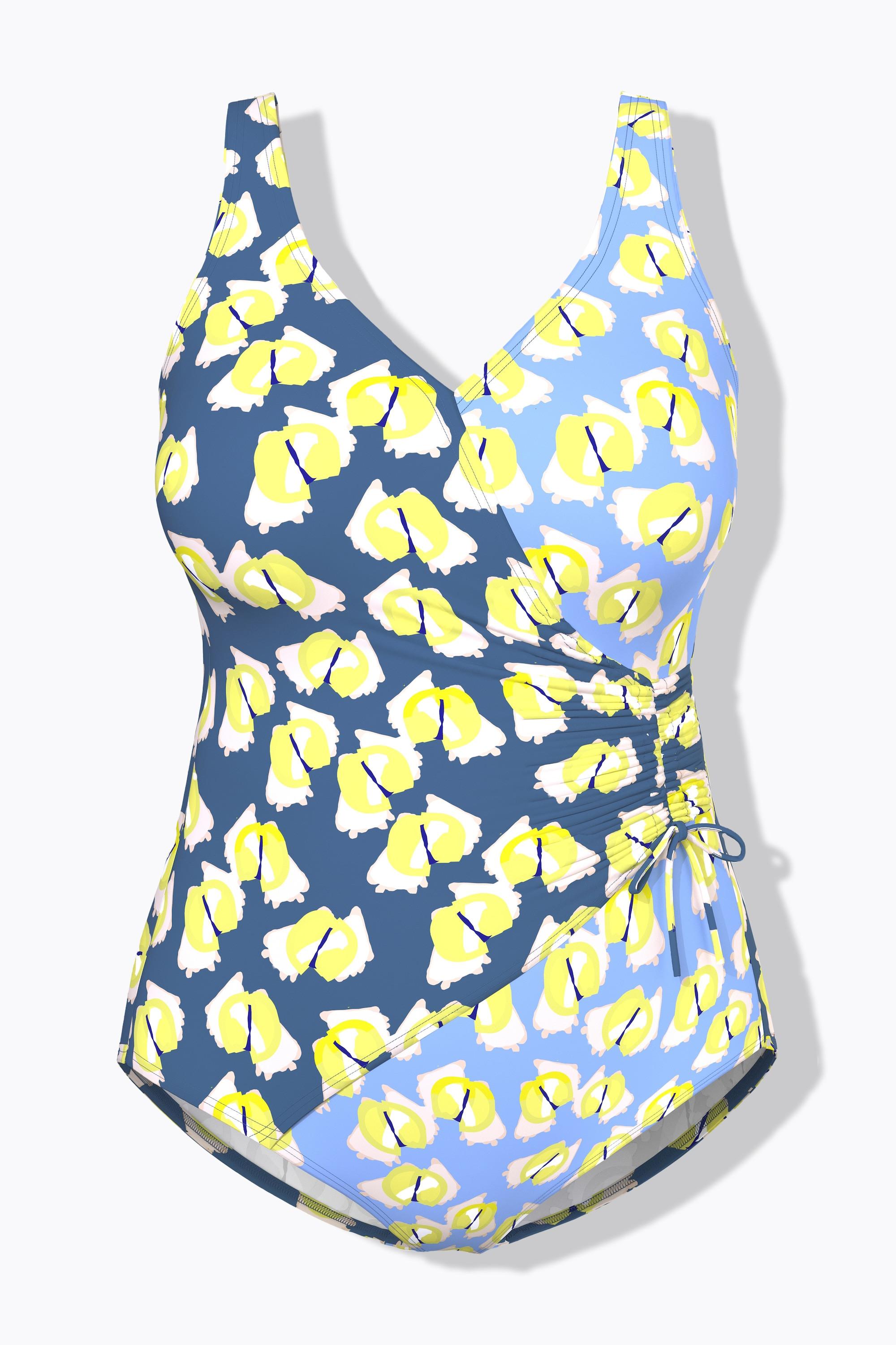 Ulla Popken Badeanzug, Softcups, Träger verstellbar, recycelt