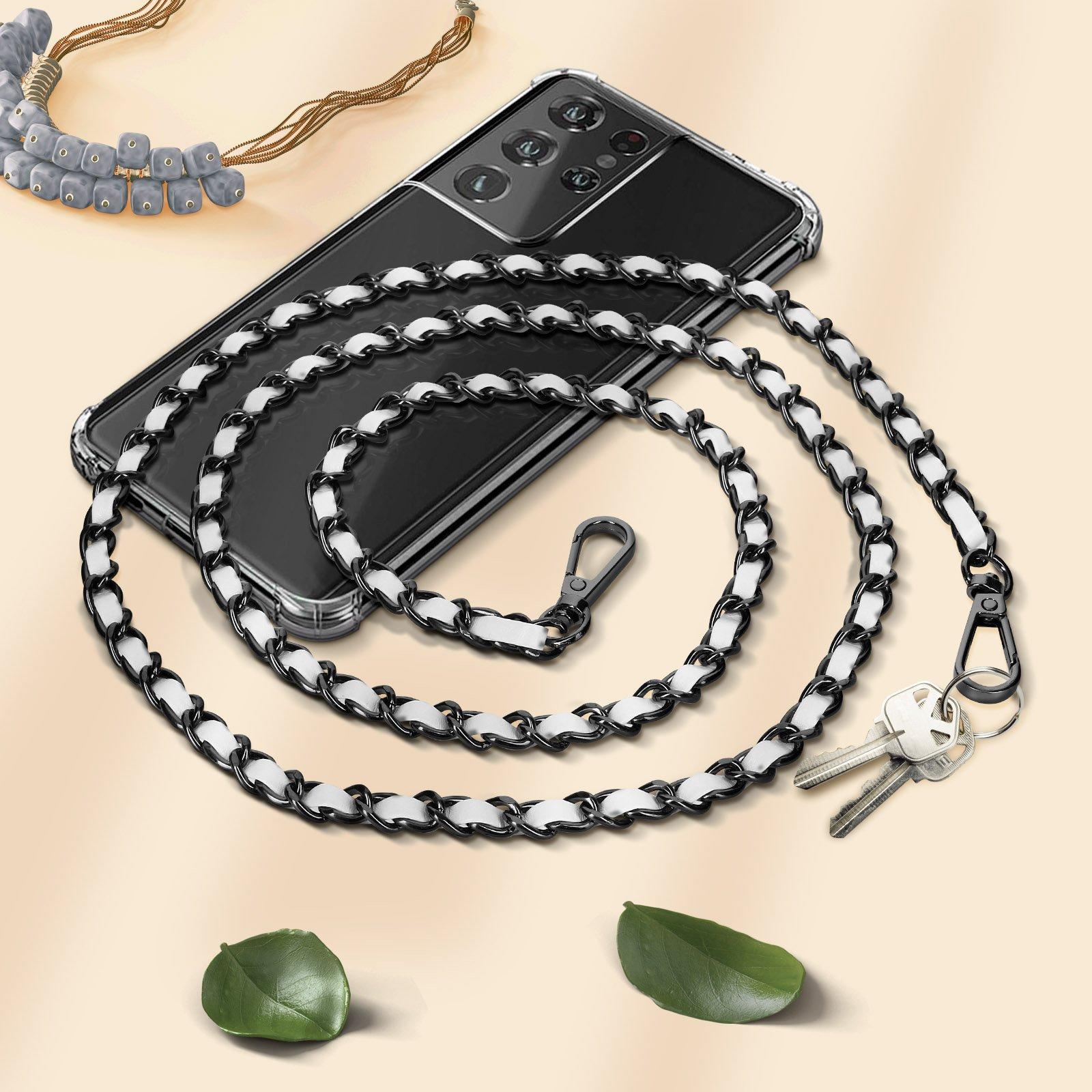 Avizar Handyschmuck, geflochtene Kette Weiß