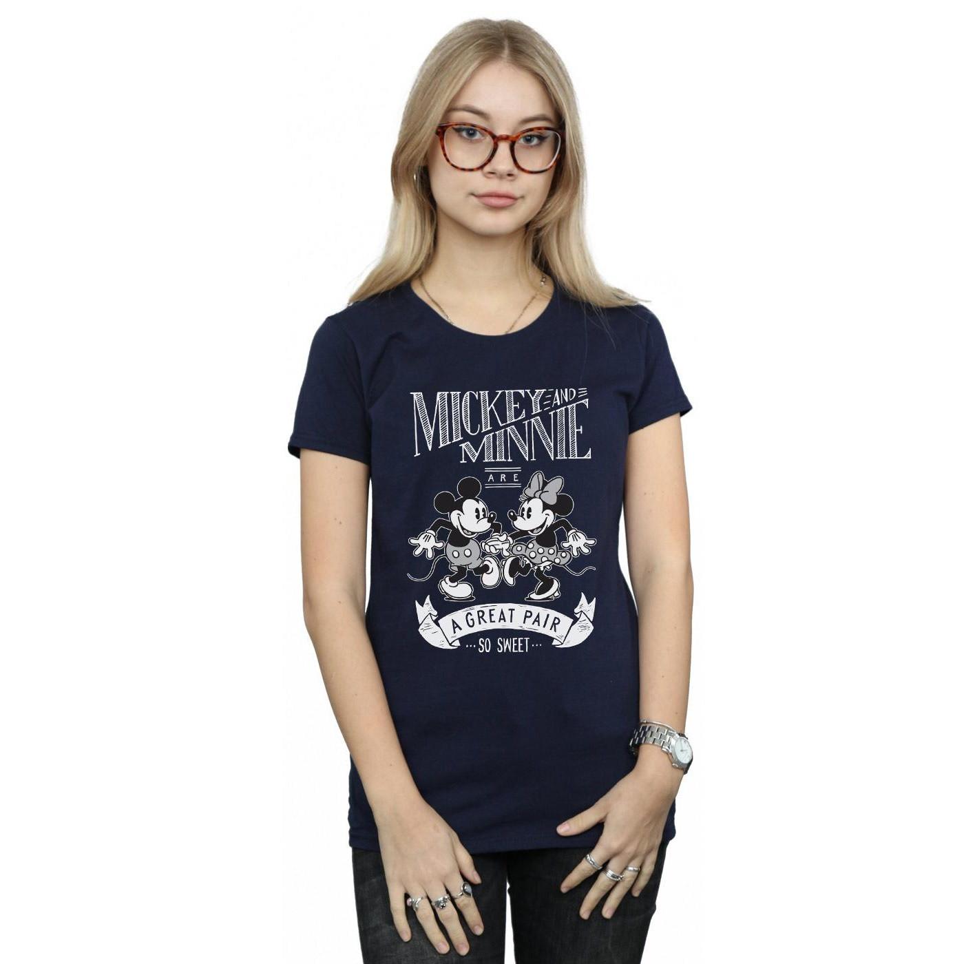 Disney Mickey und Minnie Maus Grafikdruck T-Shirt
