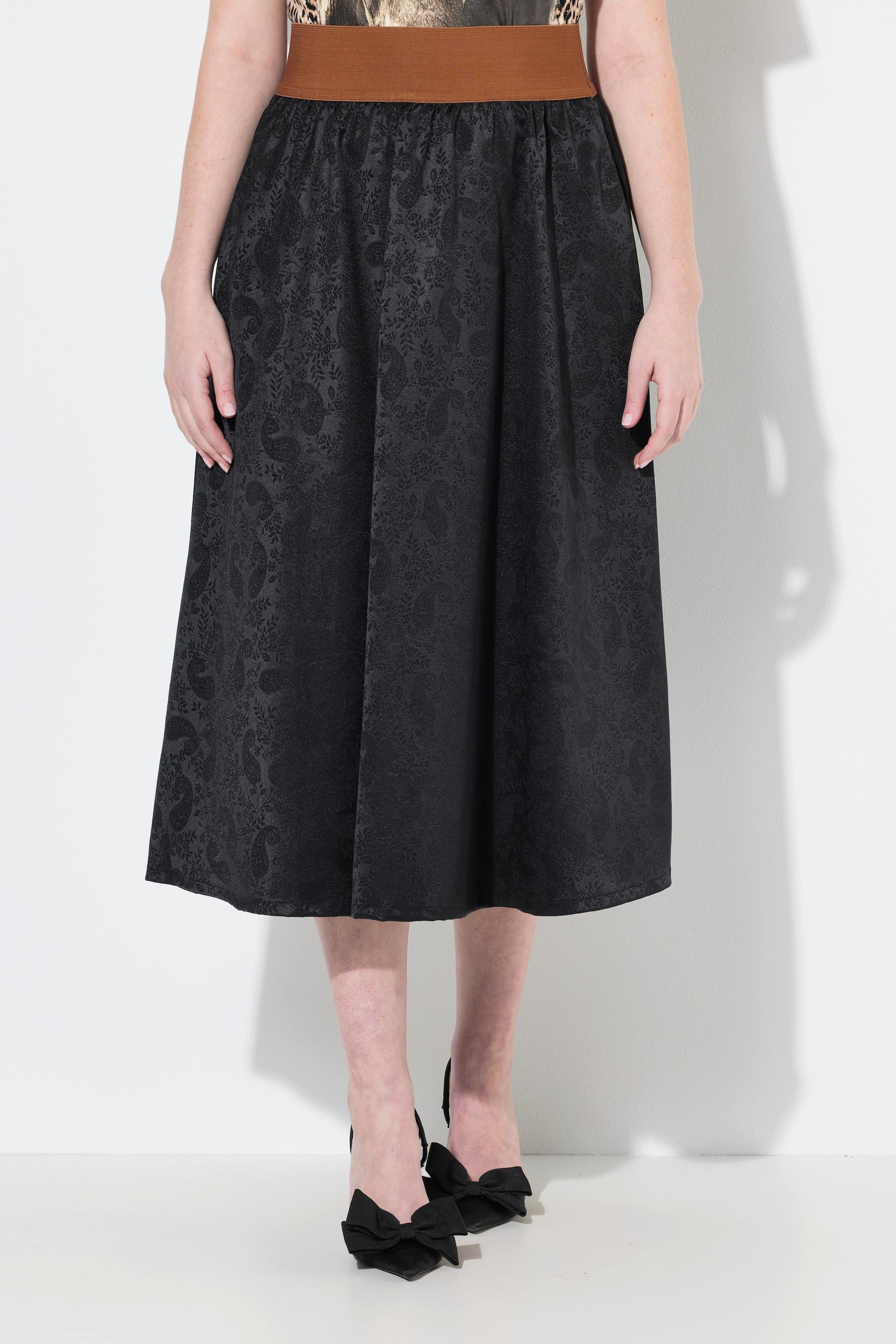 Ulla Popken Trachten-Maxirock, Jacquard, Elastikbund, Taschen