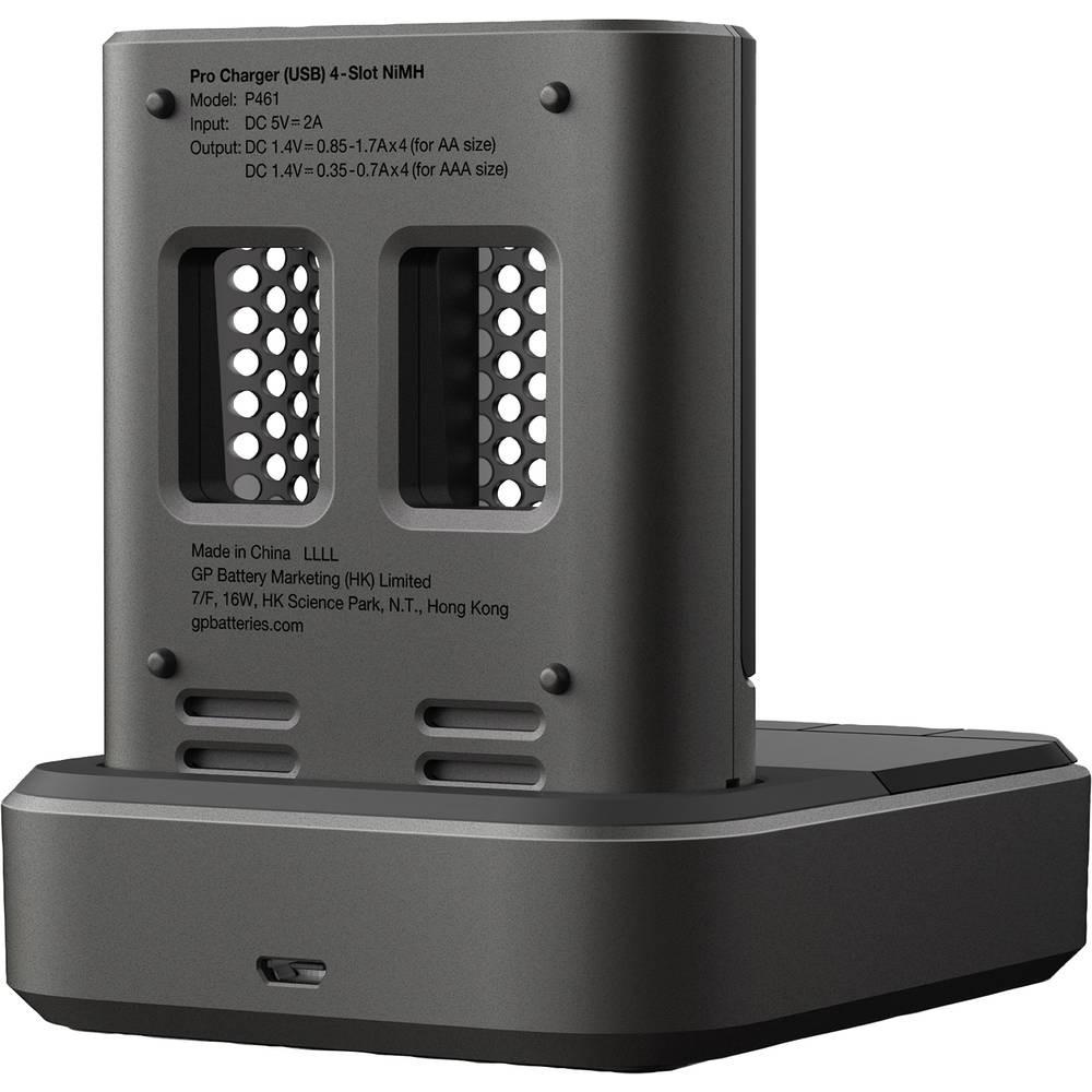 GP Batteries USB-Modell Ladegerät P461, 4 x RECYKO PRO AA Akku 2000 mAh und USB Dockingstation