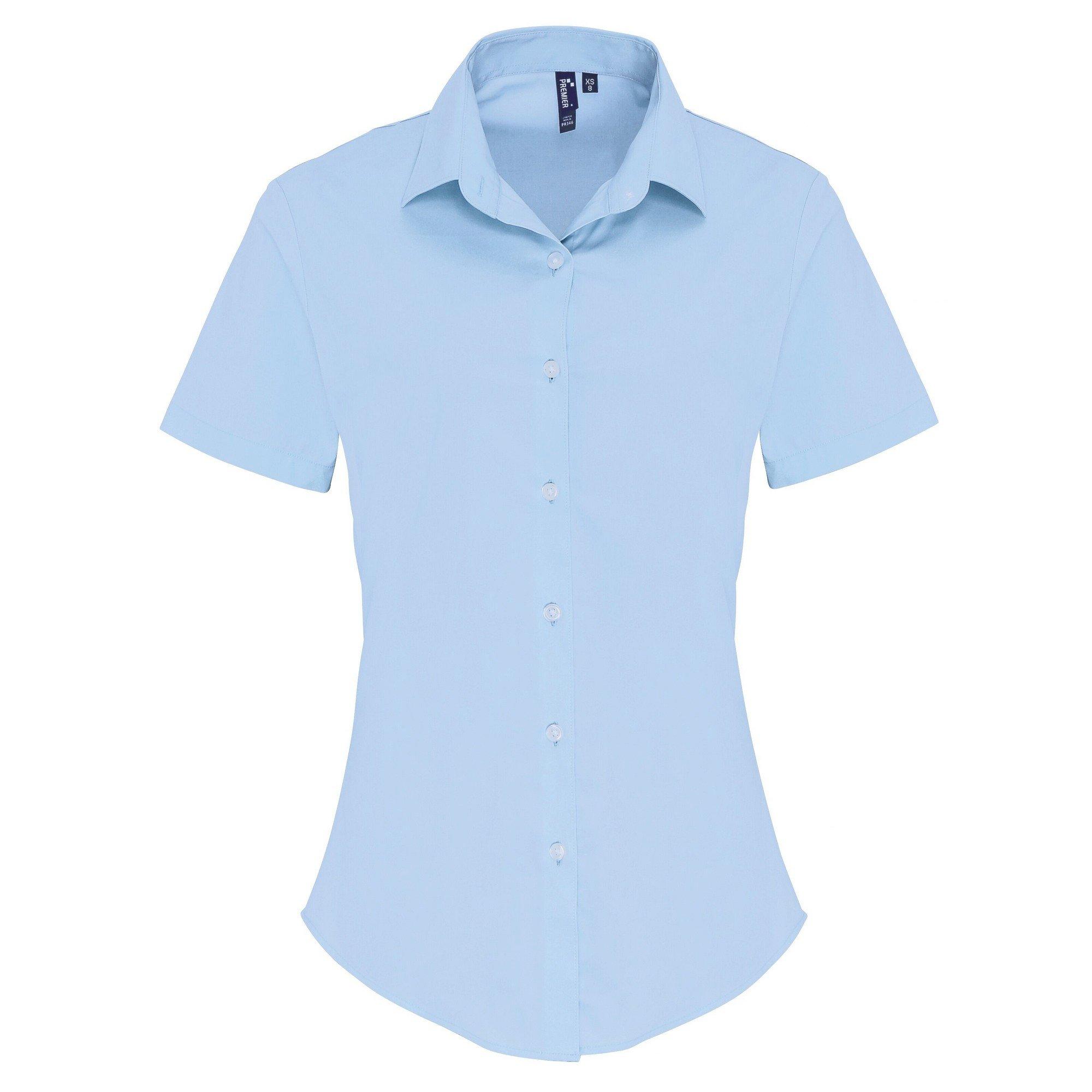 PREMIER Kurzärmlige Bluse mit Cutaway-Kragen