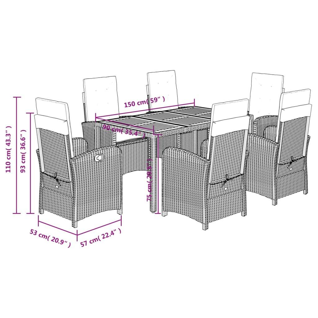 VidaXL Garten essgruppe poly-rattan