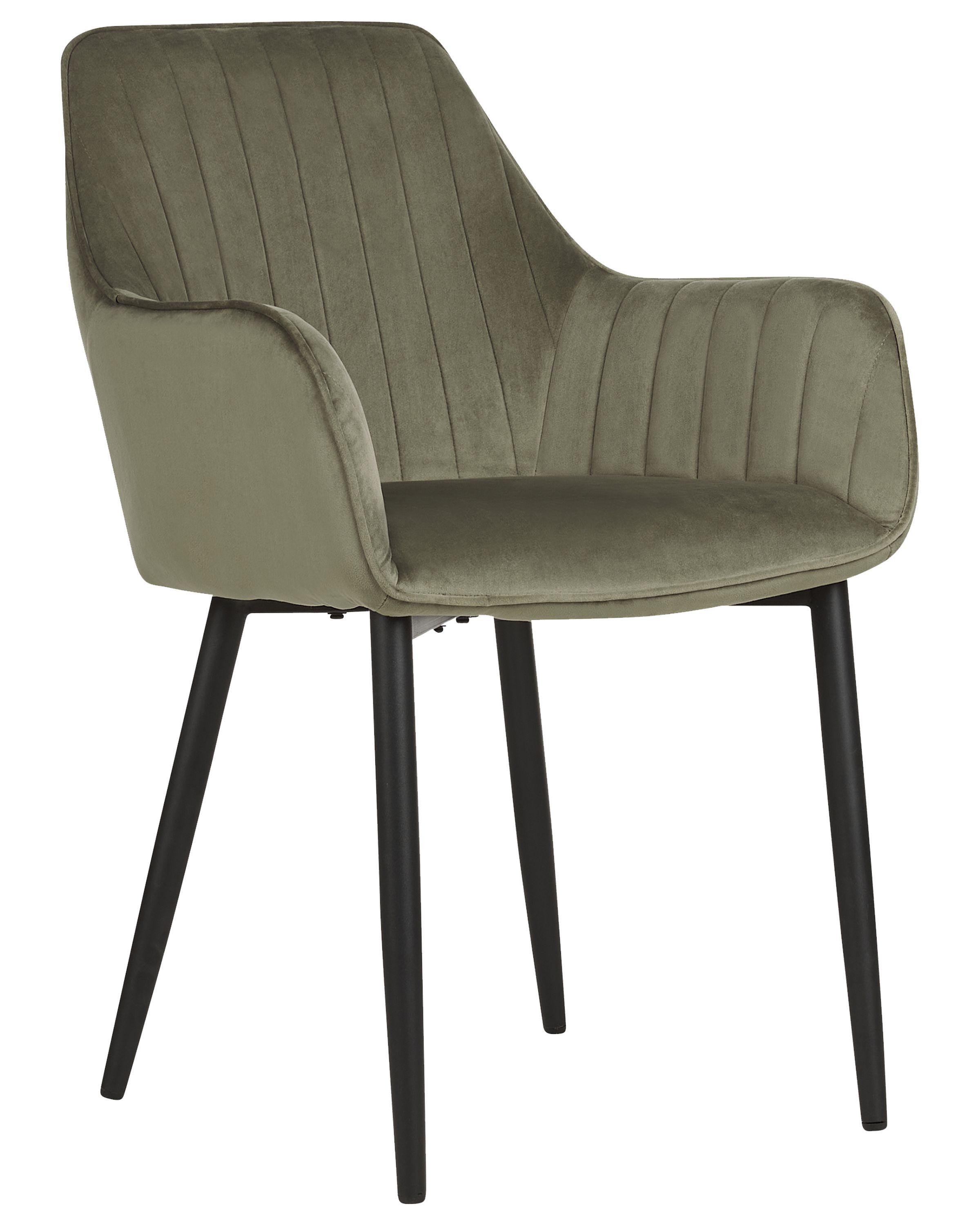 Beliani Esszimmerstuhl 2er Set aus Samtstoff Glamourös WELLSTON