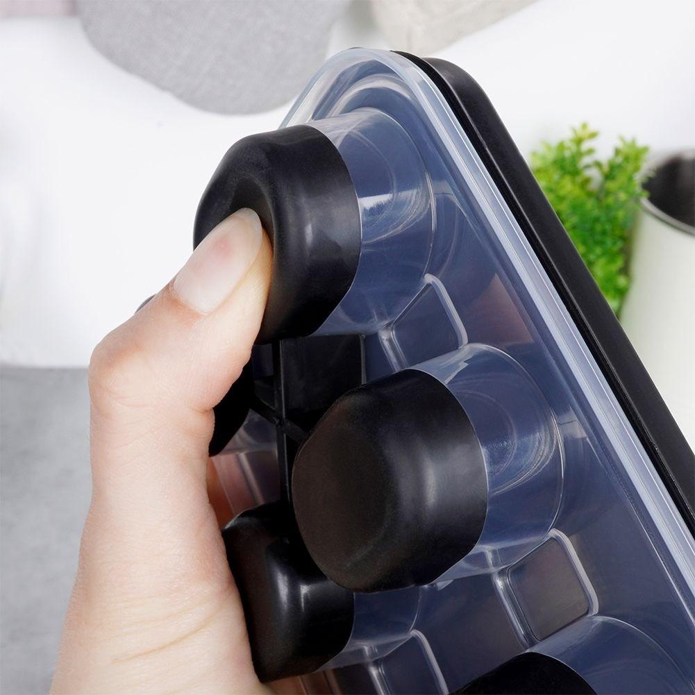 B2X Eisform für 12 Eiswürfel mit Deckel und Silikonboden