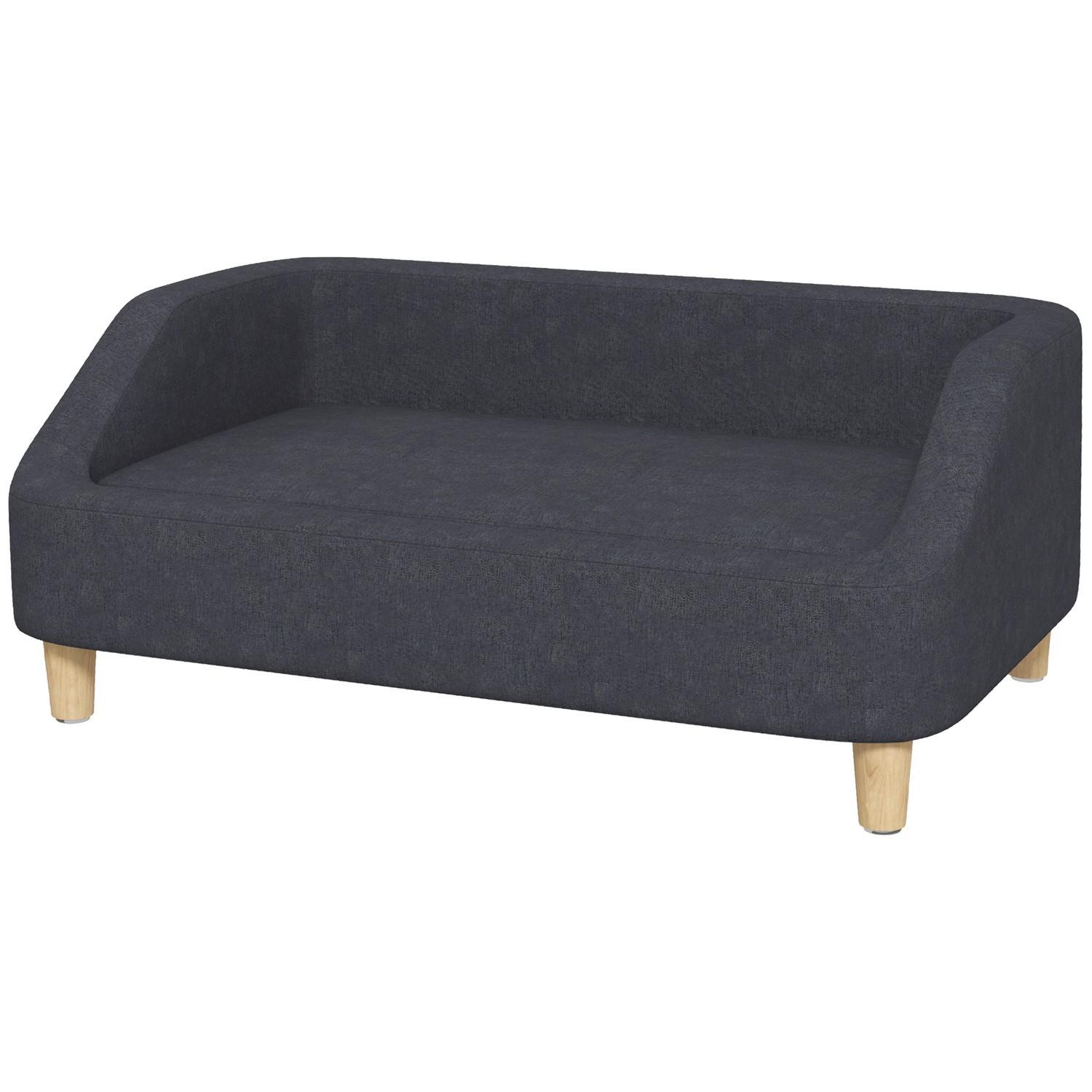 Northio Hundesofa Haustiersofa Für Mittelgroße & Große Hunde, Erhöhtes Design Mit Holzbeinen, Dunkelgrau