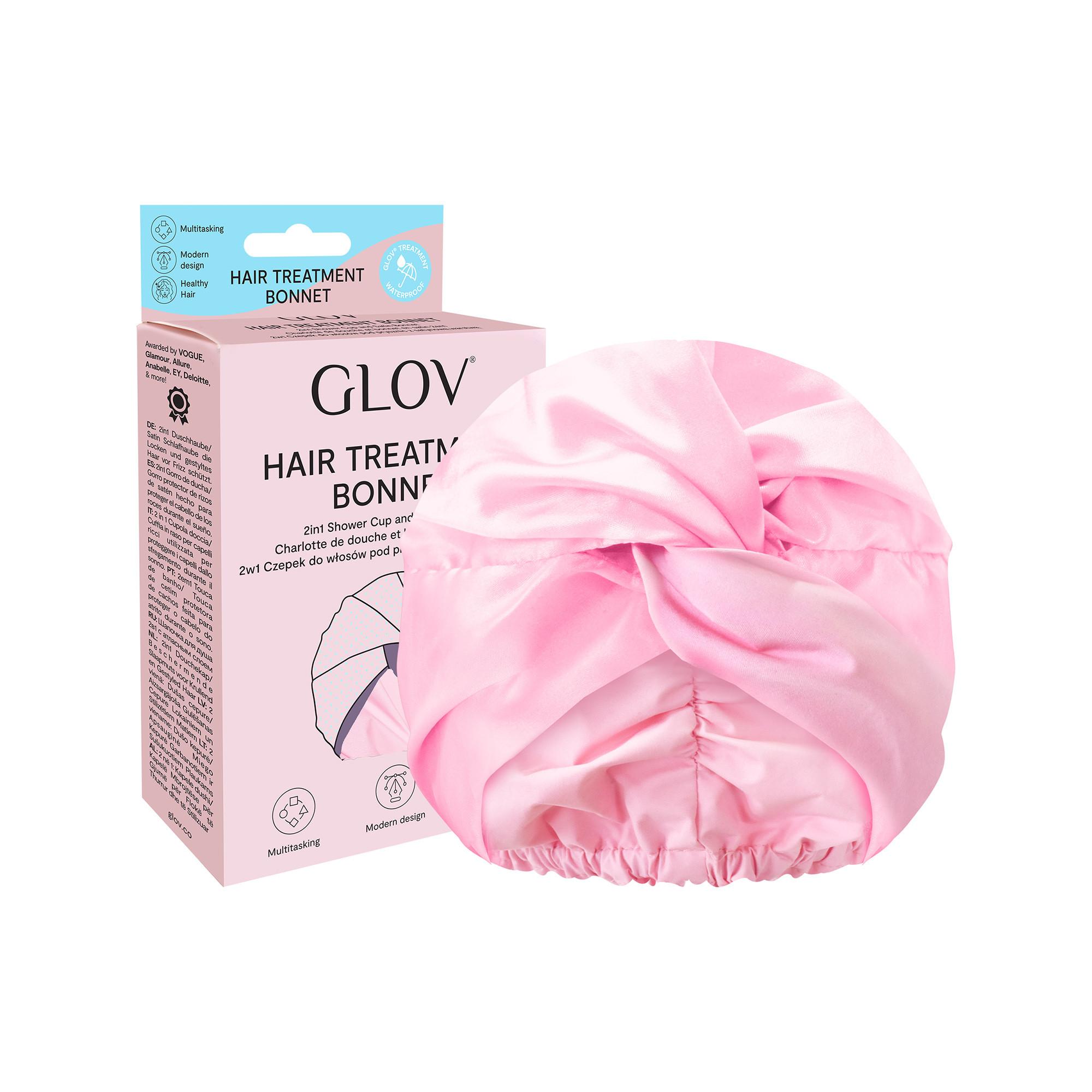 GLOV Glv Hair Treatment Bonnet pink Duschhaube und Satin-Bonnet 2 In 1