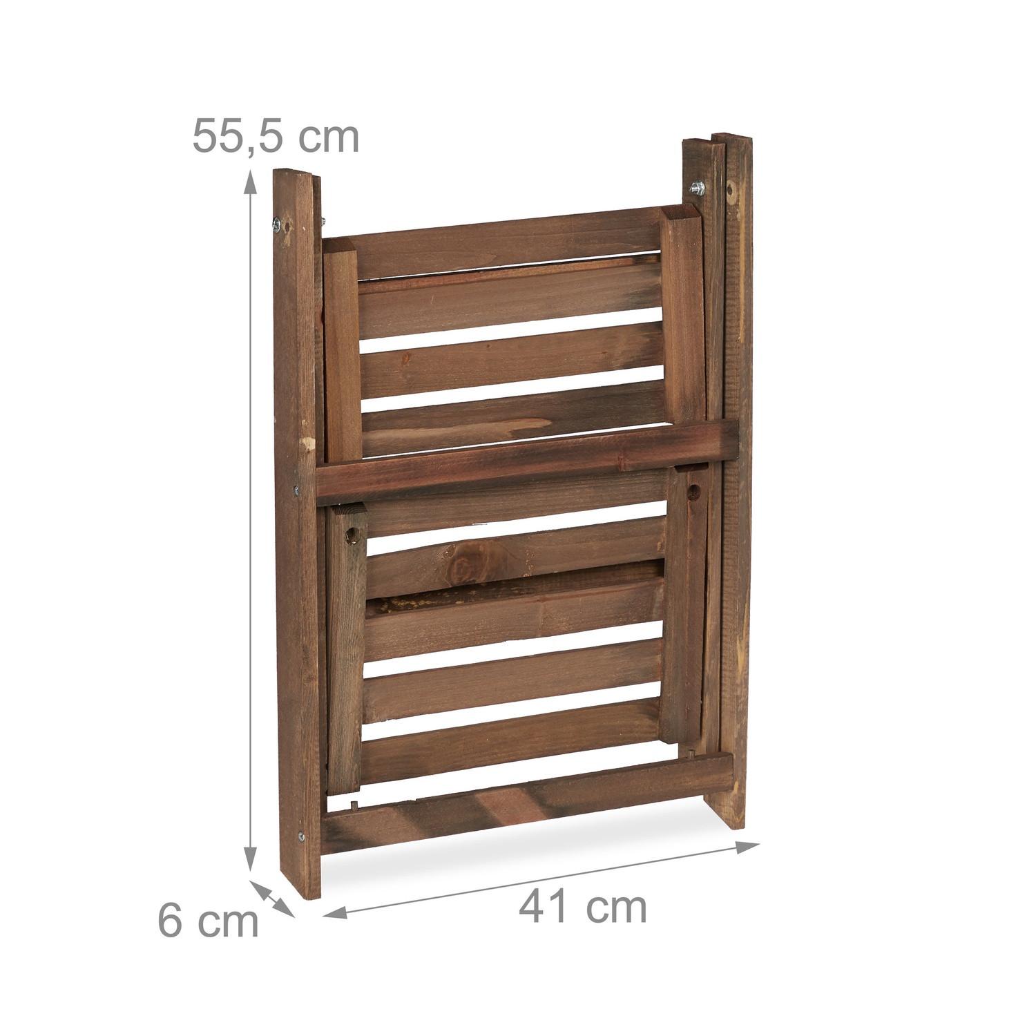 B2X Blumentreppe Holz dunkelbraun