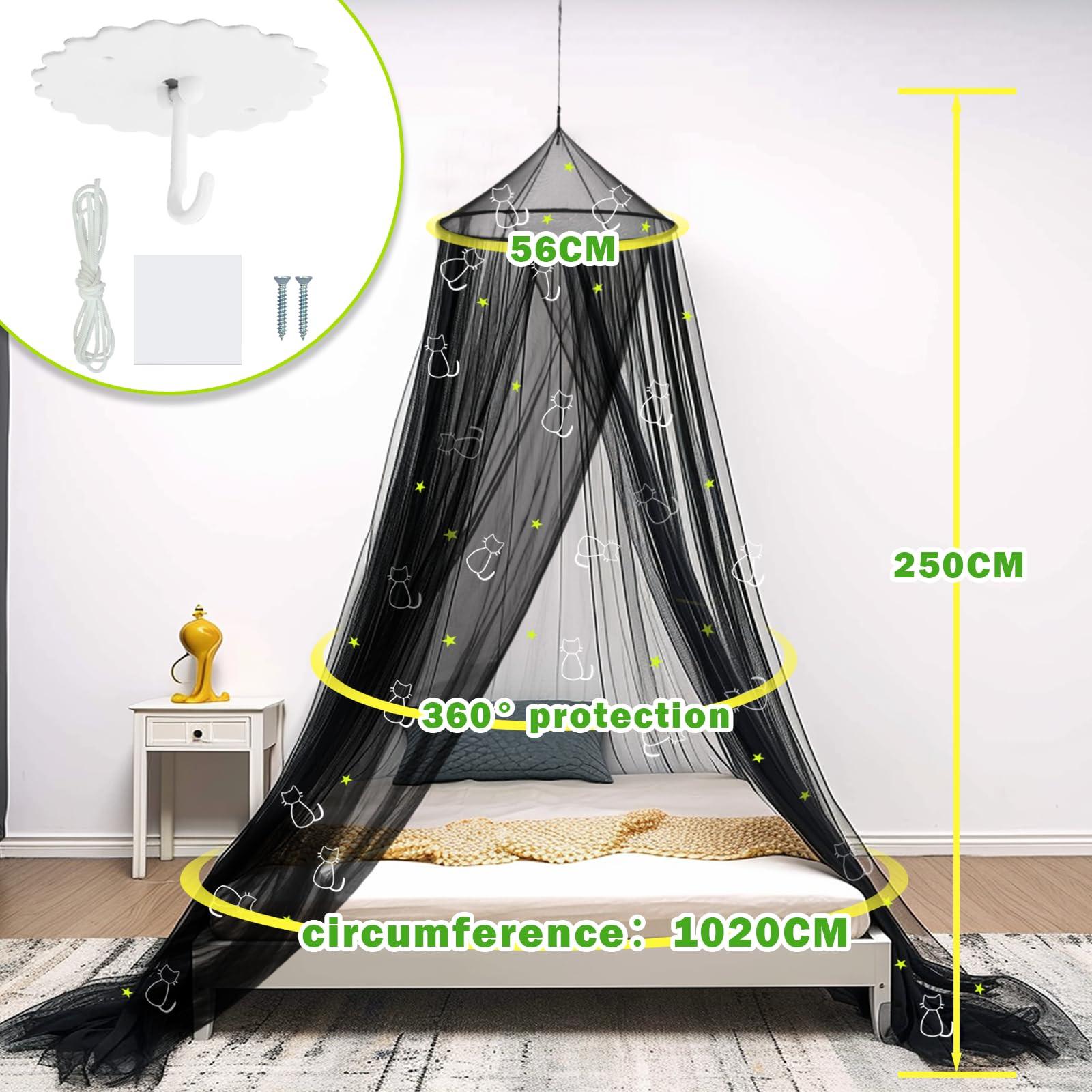 Activity-board Kinderzimmer Baldachin für Mädchen - Katzenmuster Kinderbetthimmel für Hausbett und Einzelbett