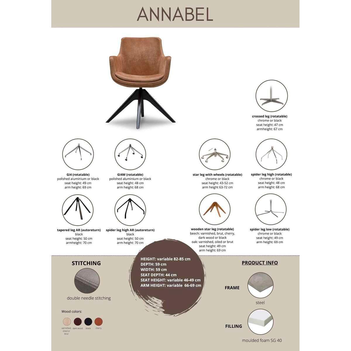 mutoni Armlehnstuhl Annabel Africa Superblack Sternfuss Holz