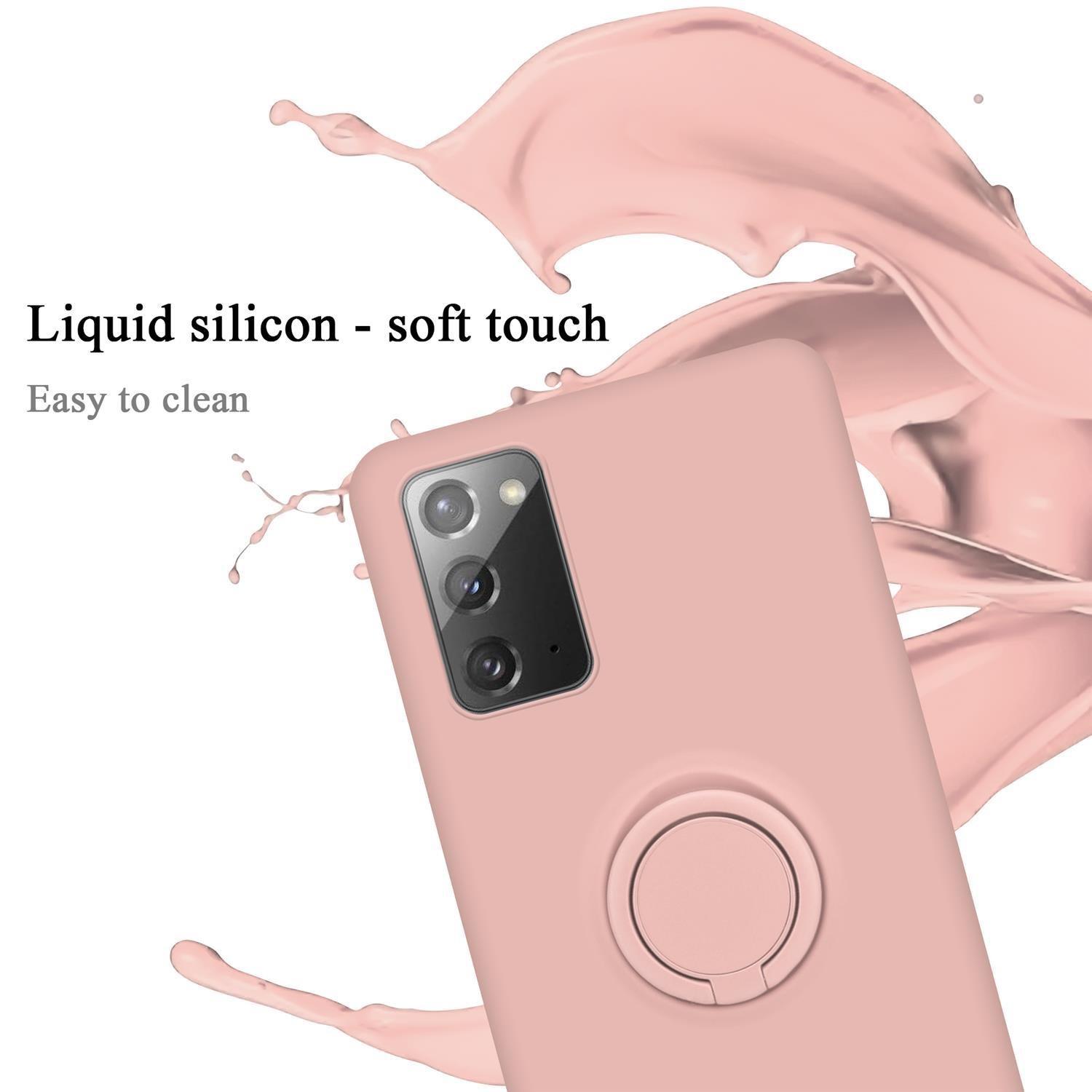 Cadorabo Hülle für Samsung Galaxy NOTE 20 TPU Silikon mit Ring Liquid