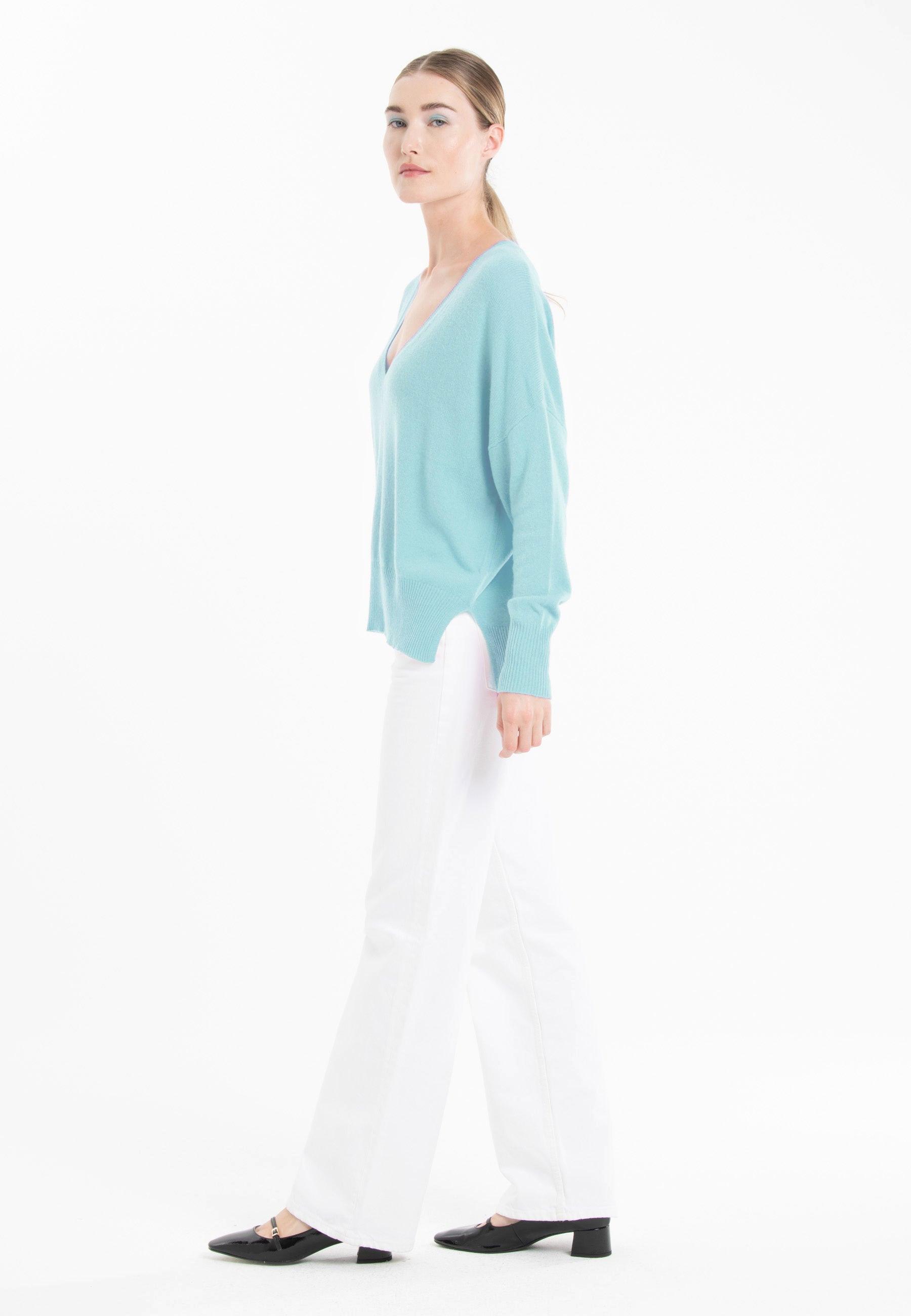 Studio Cashmere8 Pullover mit tiefem V-Ausschnitt Oversize - 100 % Kaschmir RIA 3