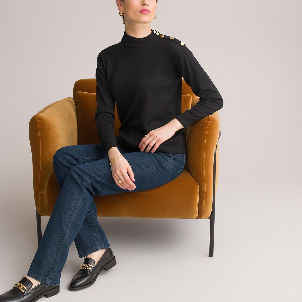 La Redoute Collections Feinstrickpullover mit Stehkragen