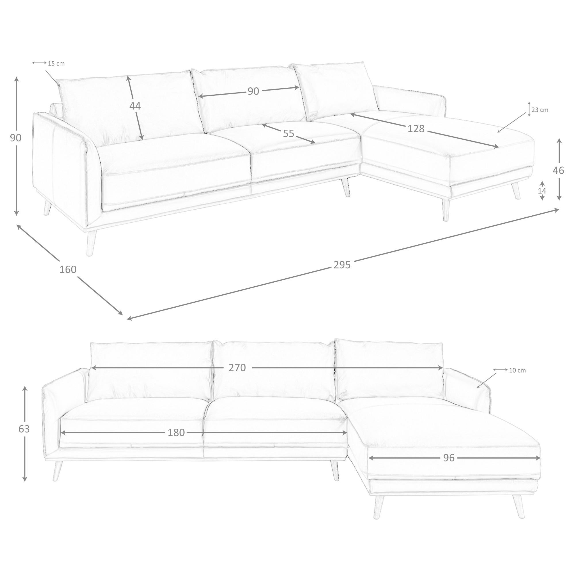 ANGEL CERDA Rechtes Chaiselongue-Sofa inem Leder