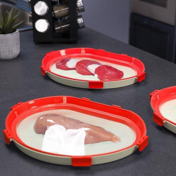 Northio 2x Lebensmittelboxen mit Plastikfolie