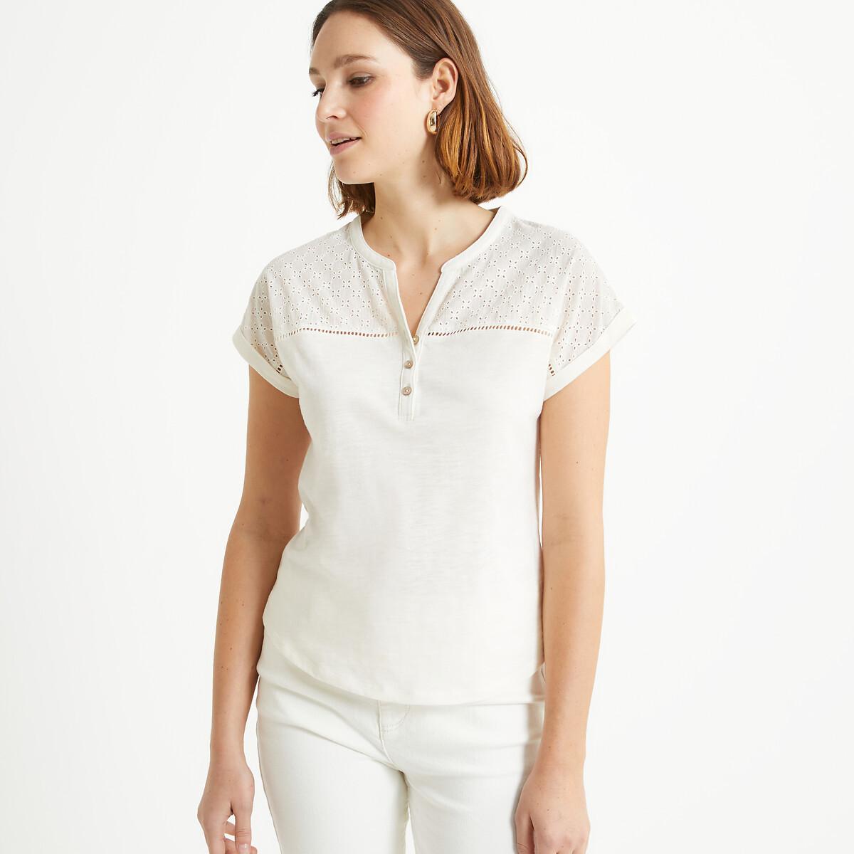 La Redoute Collections T-Shirt mit Henley-Ausschnitt