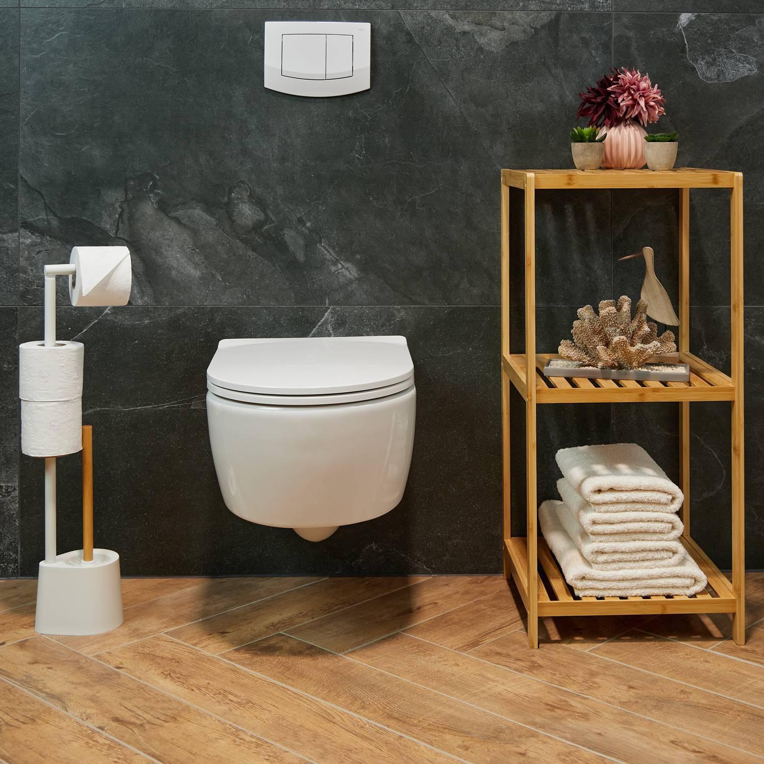 B2X Toilettensitz aus Bambus und Edelstahl