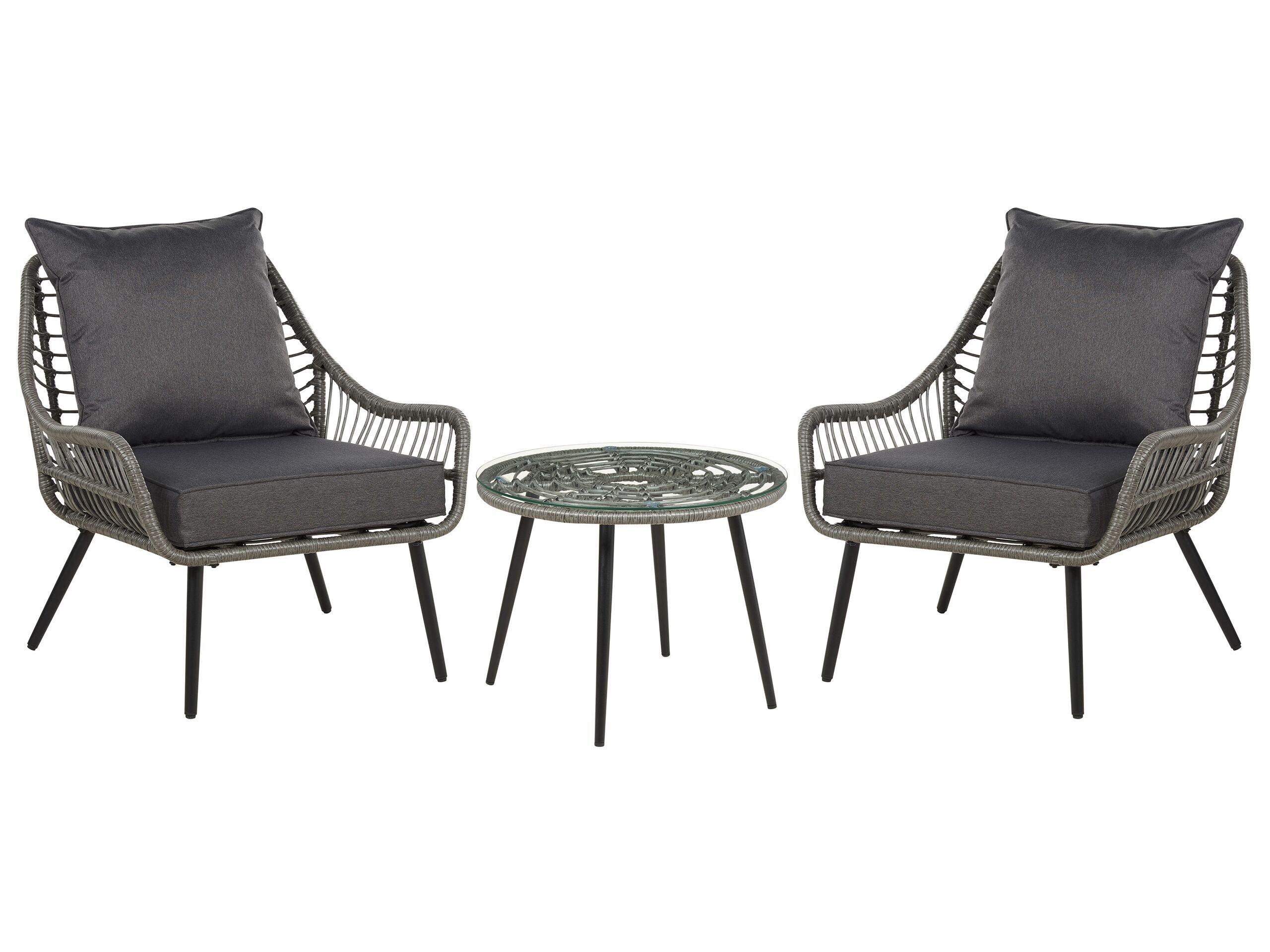 Beliani Bistro Set aus PE Rattan Boho LAURETO