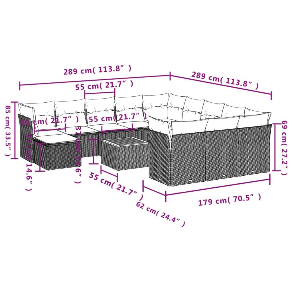 VidaXL Garten sofagarnitur poly-rattan