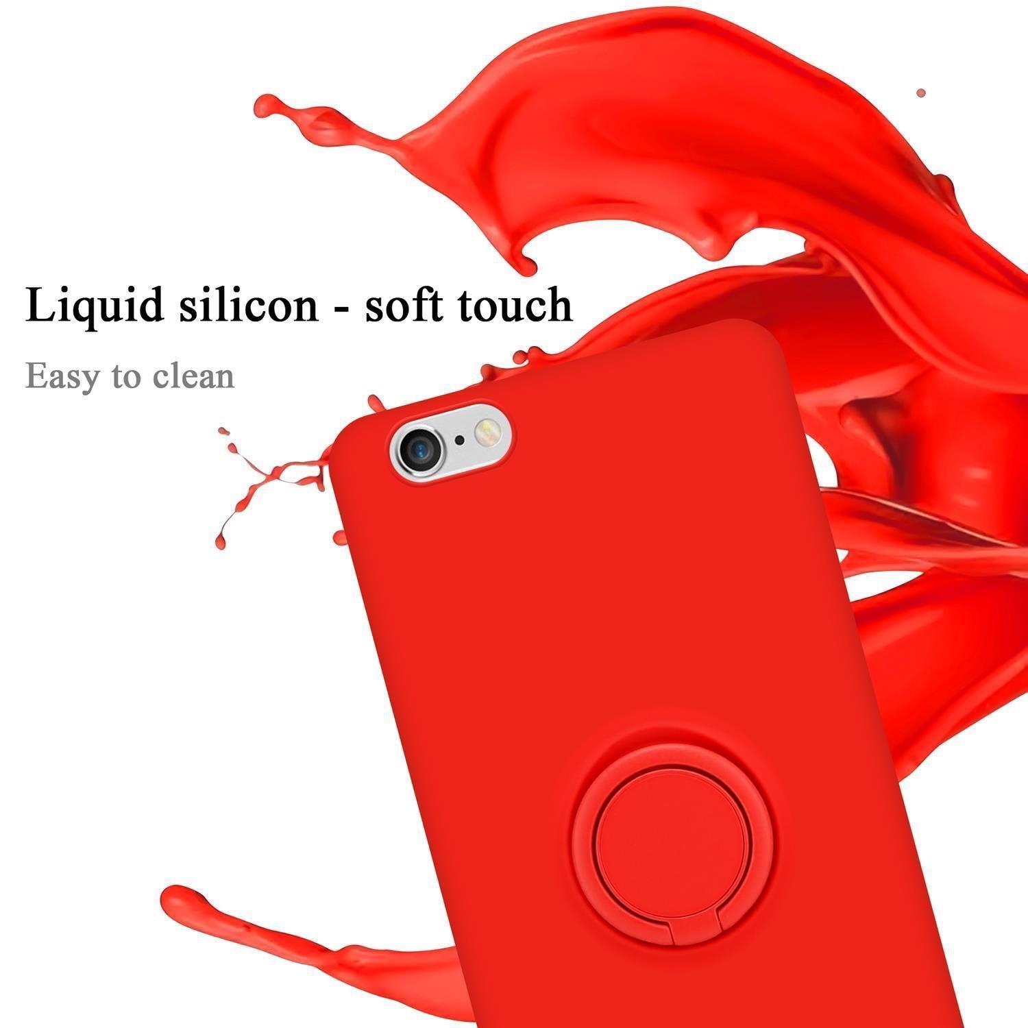 Cadorabo Hülle für Apple iPhone 6 PLUS 6S PLUS TPU Silikon mit Ring Liquid
