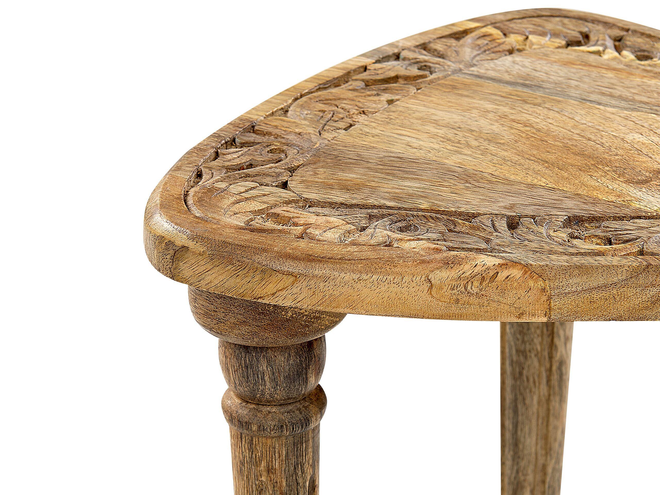 Beliani Beistelltisch 2er Set aus Mangoholz Rustikal SAORA