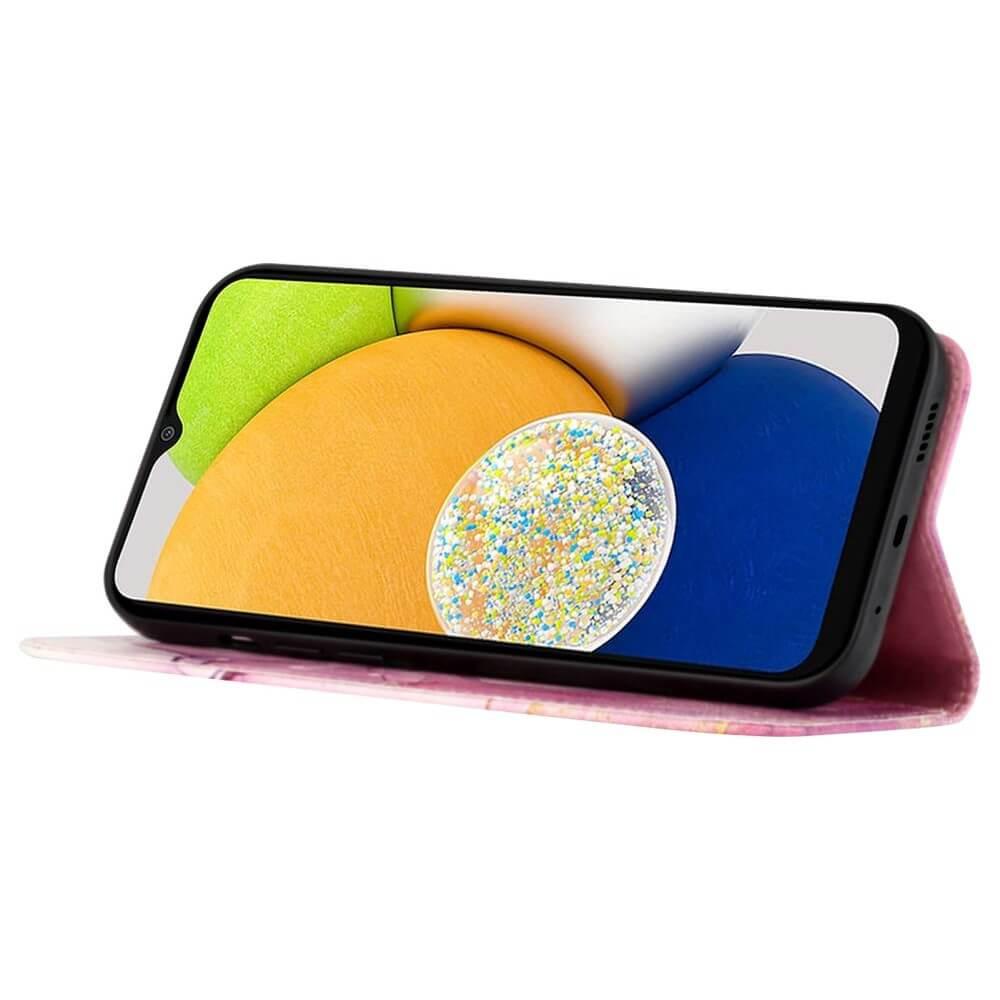 Cover-Discount Galaxy A14 - Leder Hülle Pink Marble