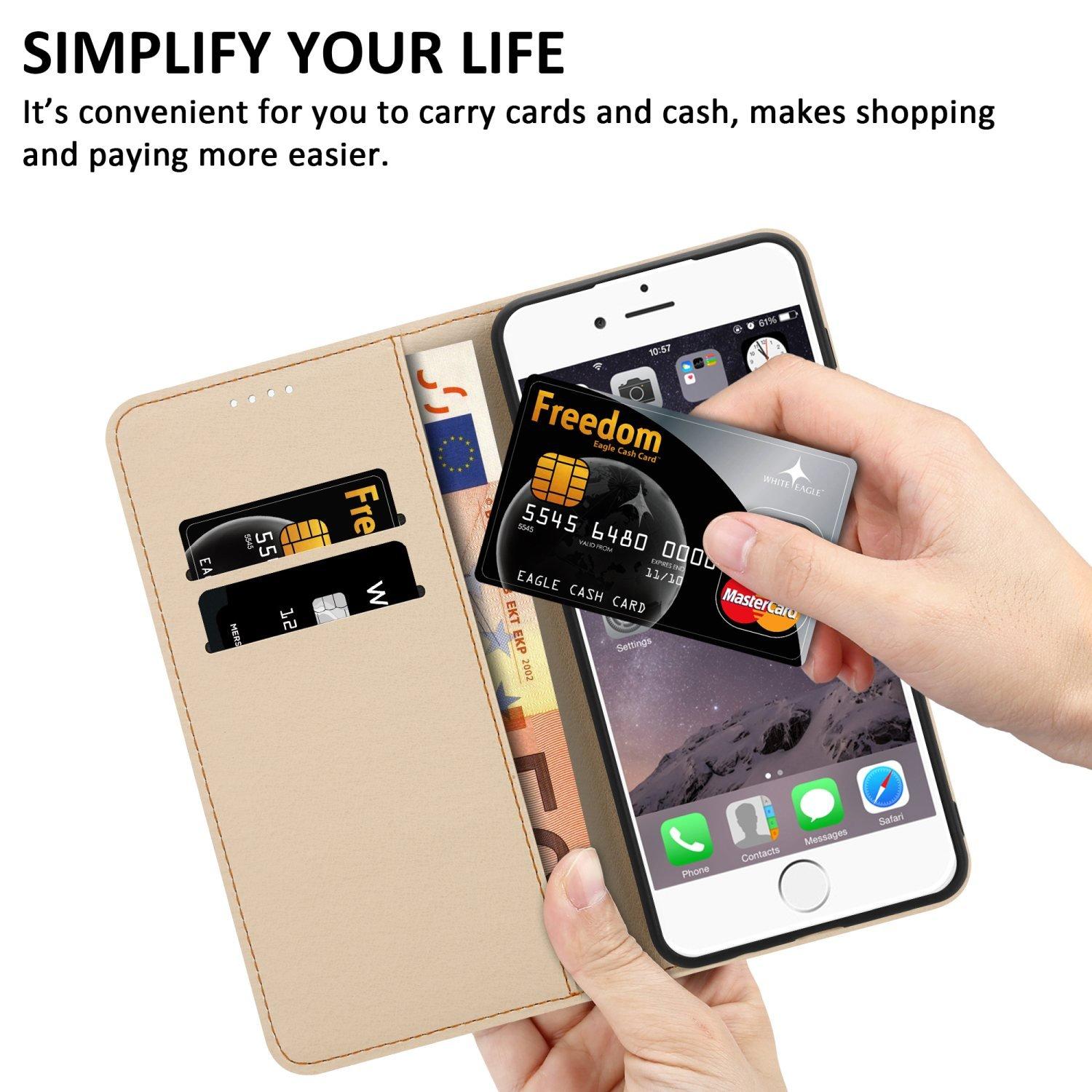 Cadorabo Hülle für Apple iPhone 6 PLUS 6S PLUS Kartenfach