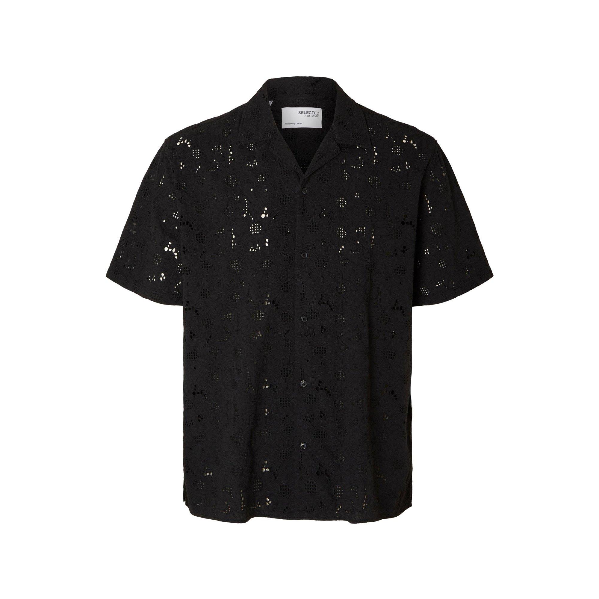 SELECTED SLHRELAXED-JAX SHIRT SS BRODERIE Kurzarmhemd Regular Fit