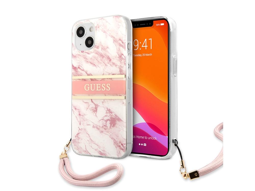 GUESS Hülle Apple iPhone 13 Mini Marble Strap
