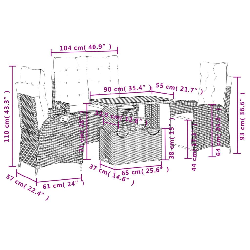 VidaXL Garten essgruppe poly-rattan