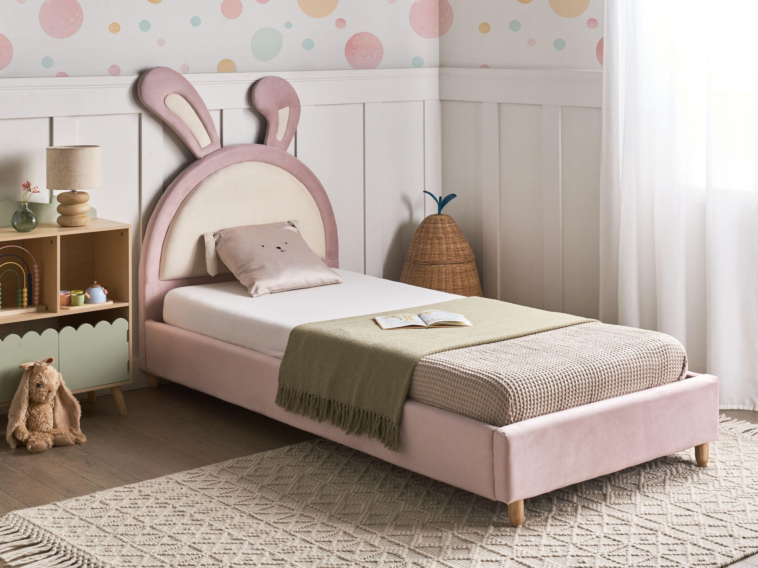Beliani Kinderbett aus Samtstoff Modern LALLIAS