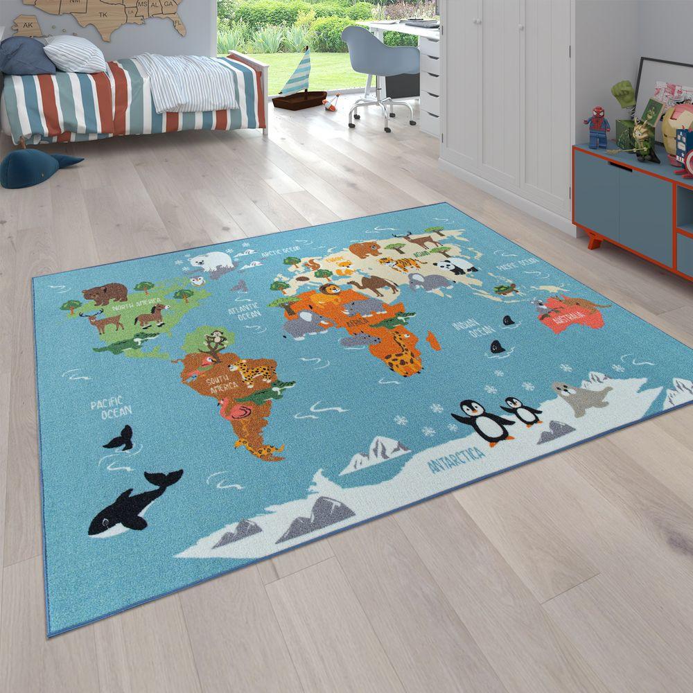 Paco Home Kinderteppich Weltkarten