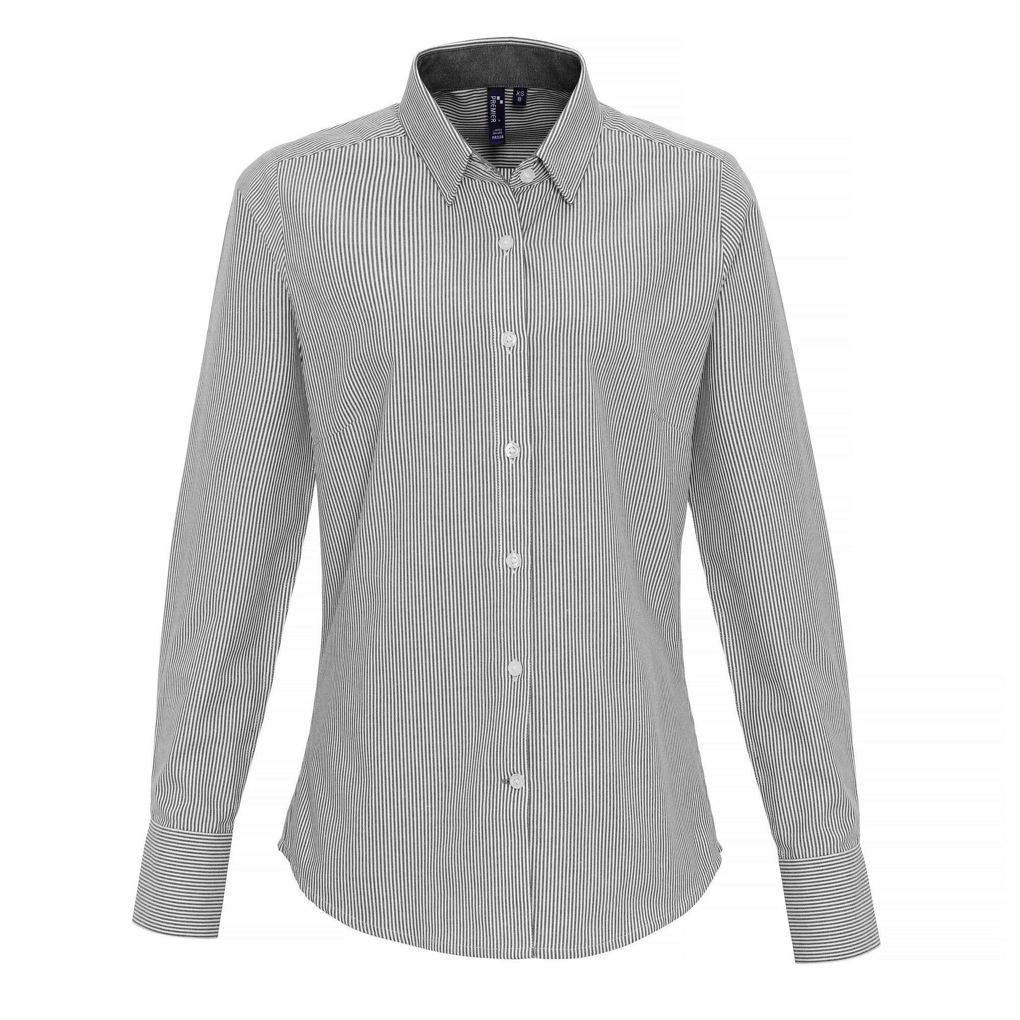 PREMIER Gestreifte Langarm Button-Down Bluse