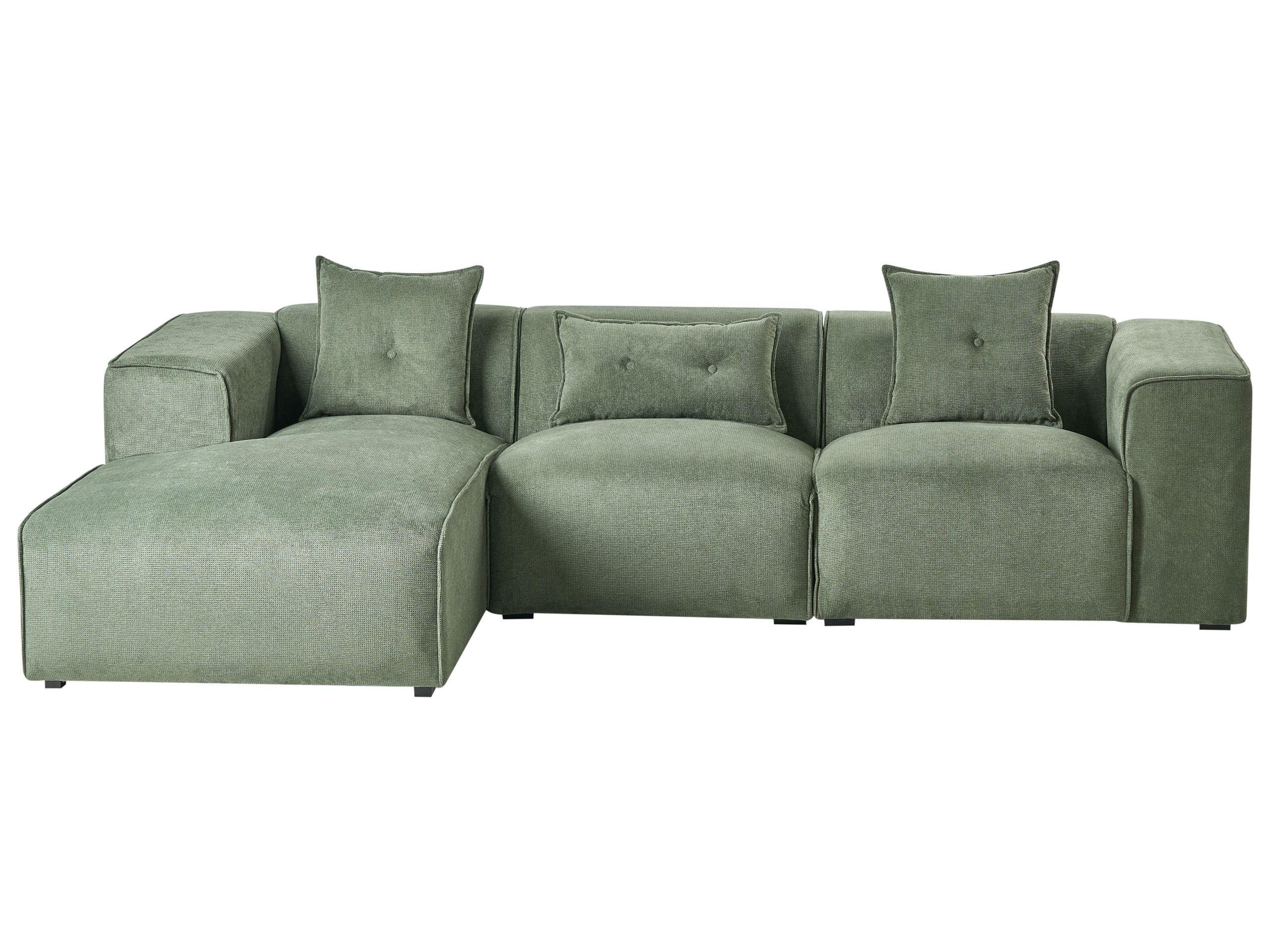 Beliani Ecksofa aus Chenillegewebe Klassisch DOLVA