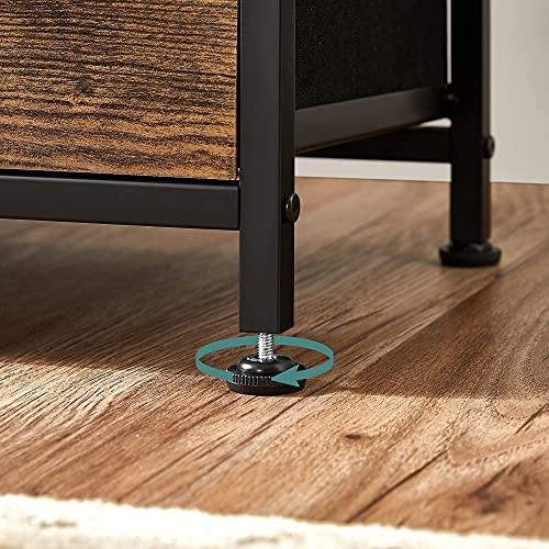 Pricenet Rustikale industrielle Kommode in Braun und Schwarz, 7 Schubladen