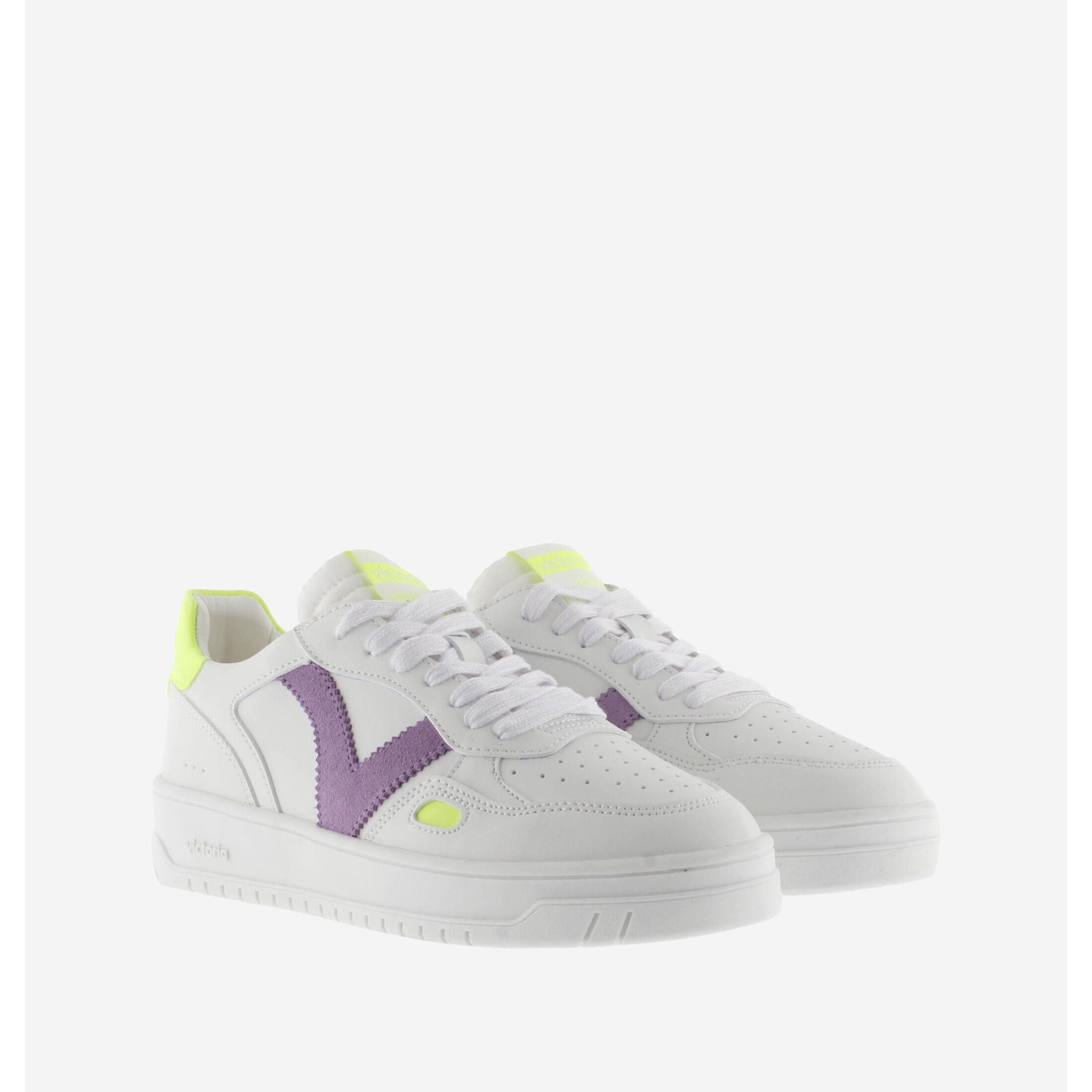 Victoria einzelne sneakers mit leder- und neon-effekt für damen
