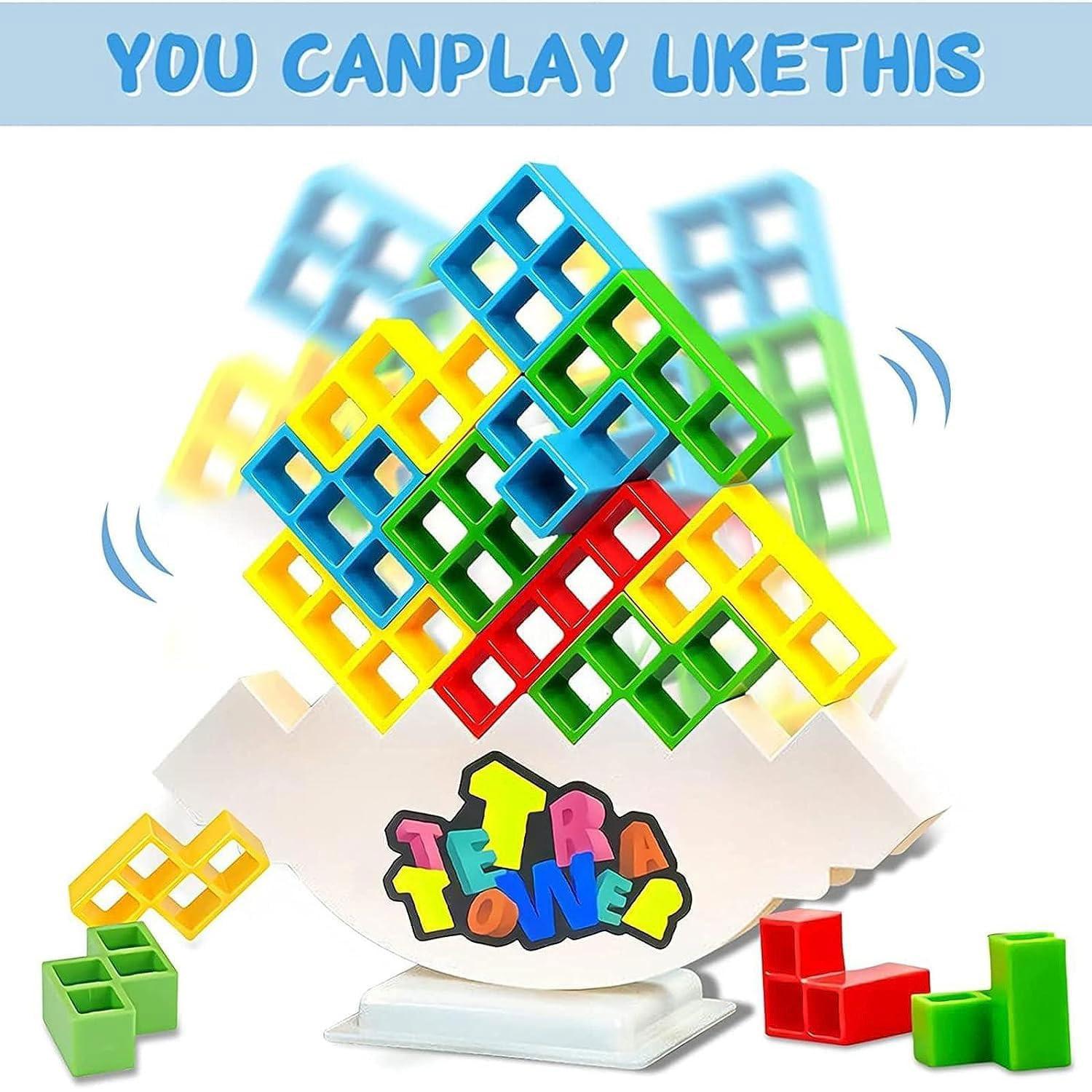 Activity-board 48 Stück Tetra Tower Spiel,Tetris Tower Balance Spiel,Tetris Balance Spielzeug