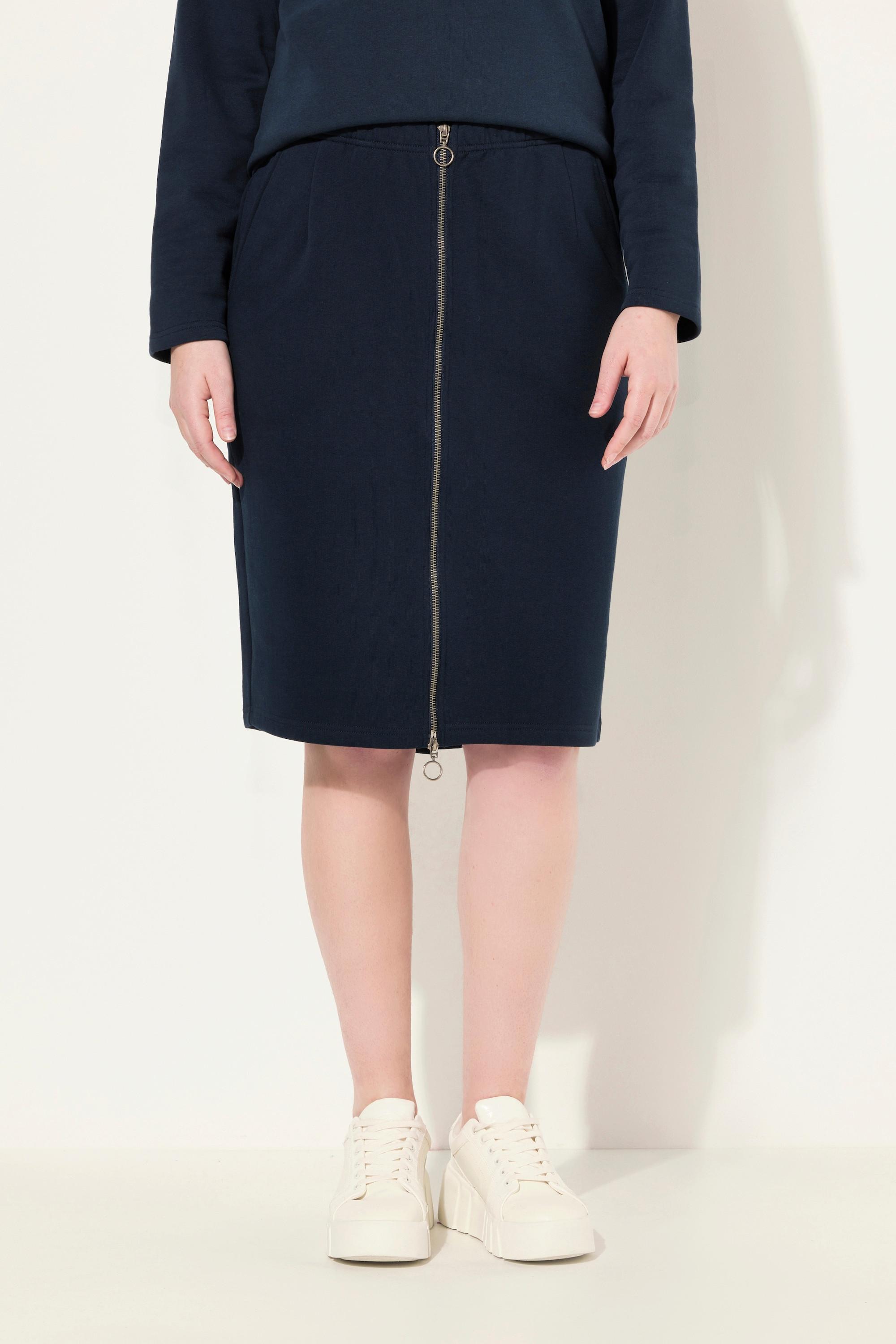 Ulla Popken Sweatrock, Zipper, Taschen, Biobaumwolle