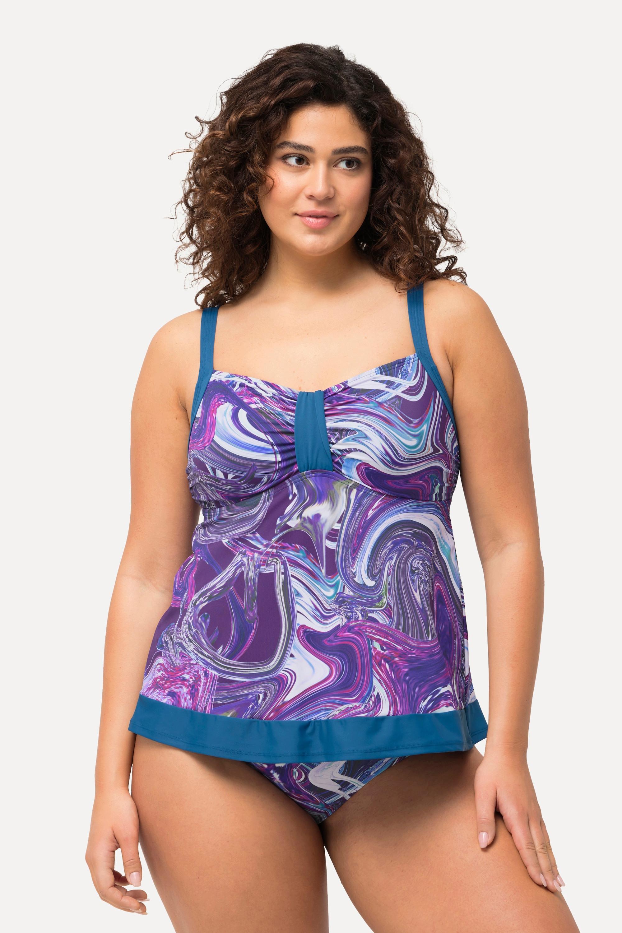 Ulla Popken Tankini, Marmormuster, Softcups