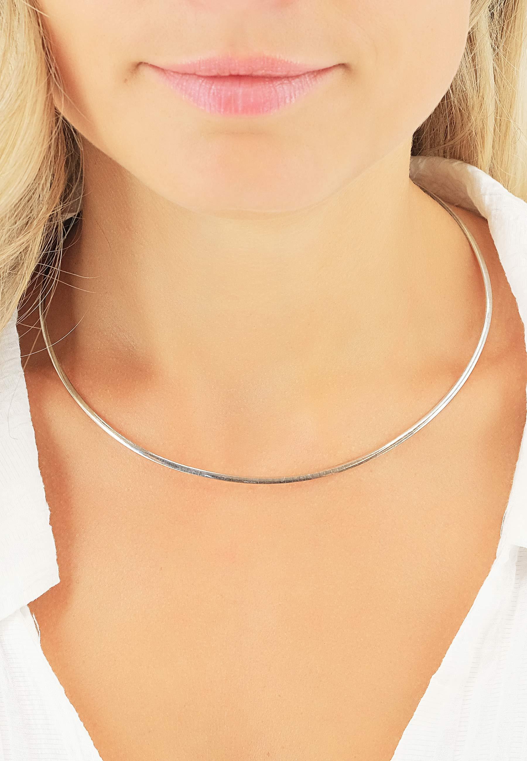 MUAU Schmuck Collier Omega Glied Weissgold 750, 1.9mm, 42cm