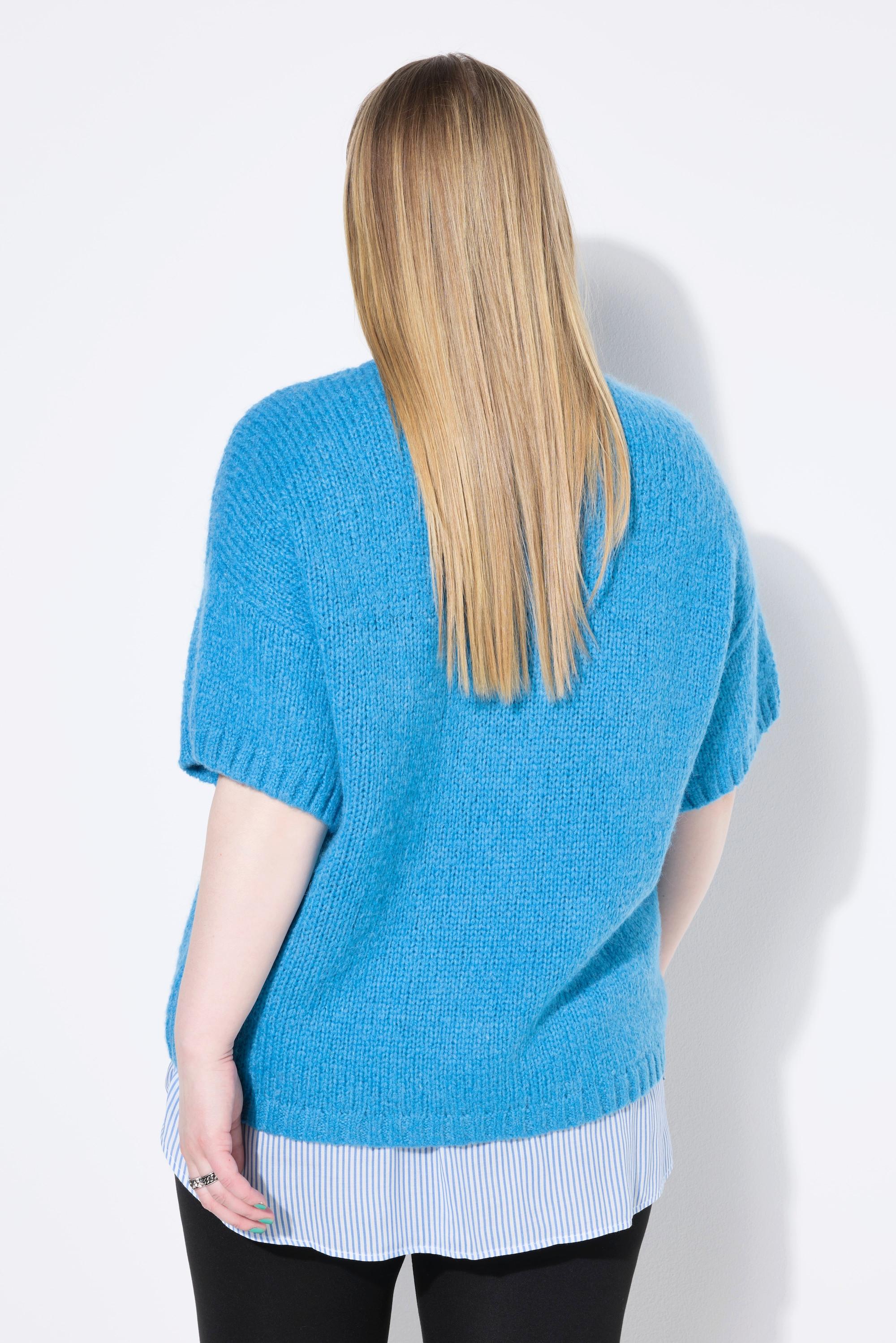 Studio Untold Pullover, Oversize Shape, Fancy-Strick, Halbarm