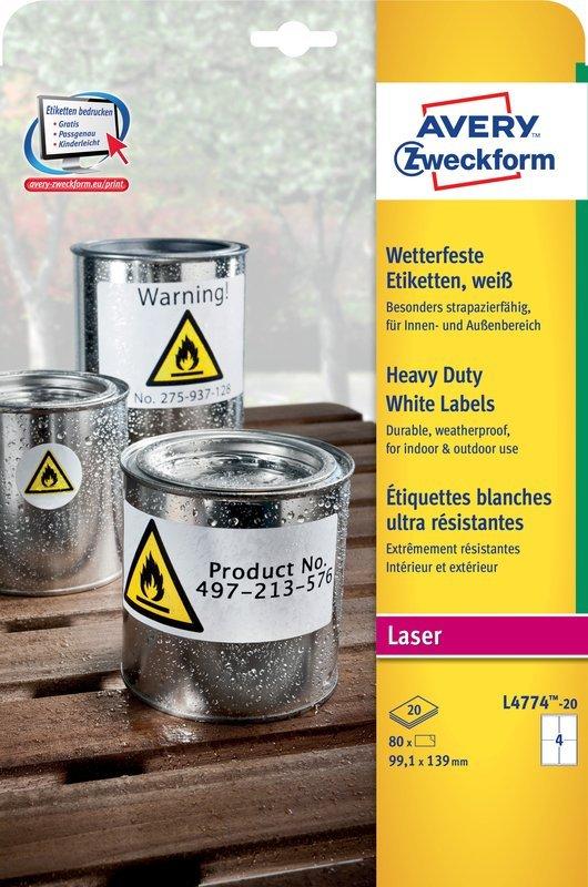 Avery-Zweckform AVERY ZWECKFORM Etiketten 99.1x139mm, 20 Blatt