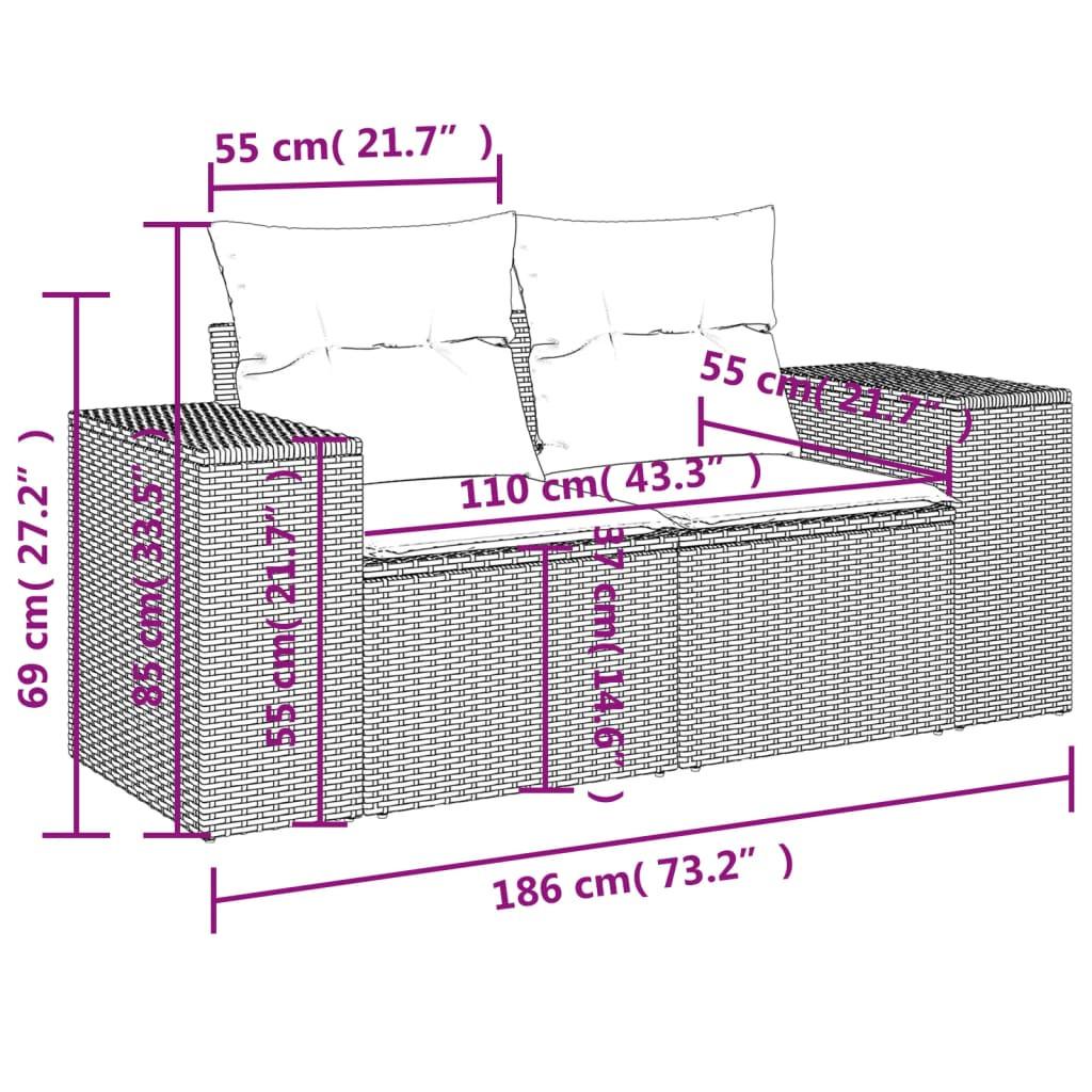 VidaXL Gartensofa poly-rattan