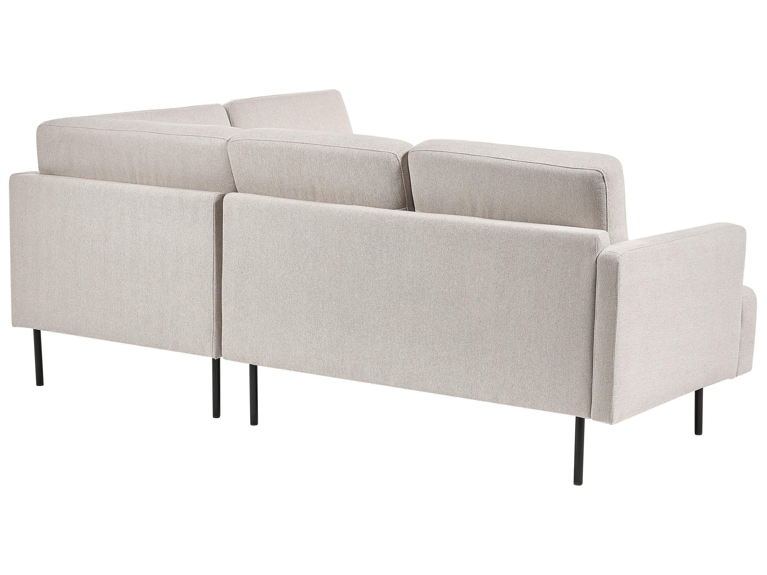 Beliani Linksseitiges Ecksofa aus Polyester Minimalistisch BREDA