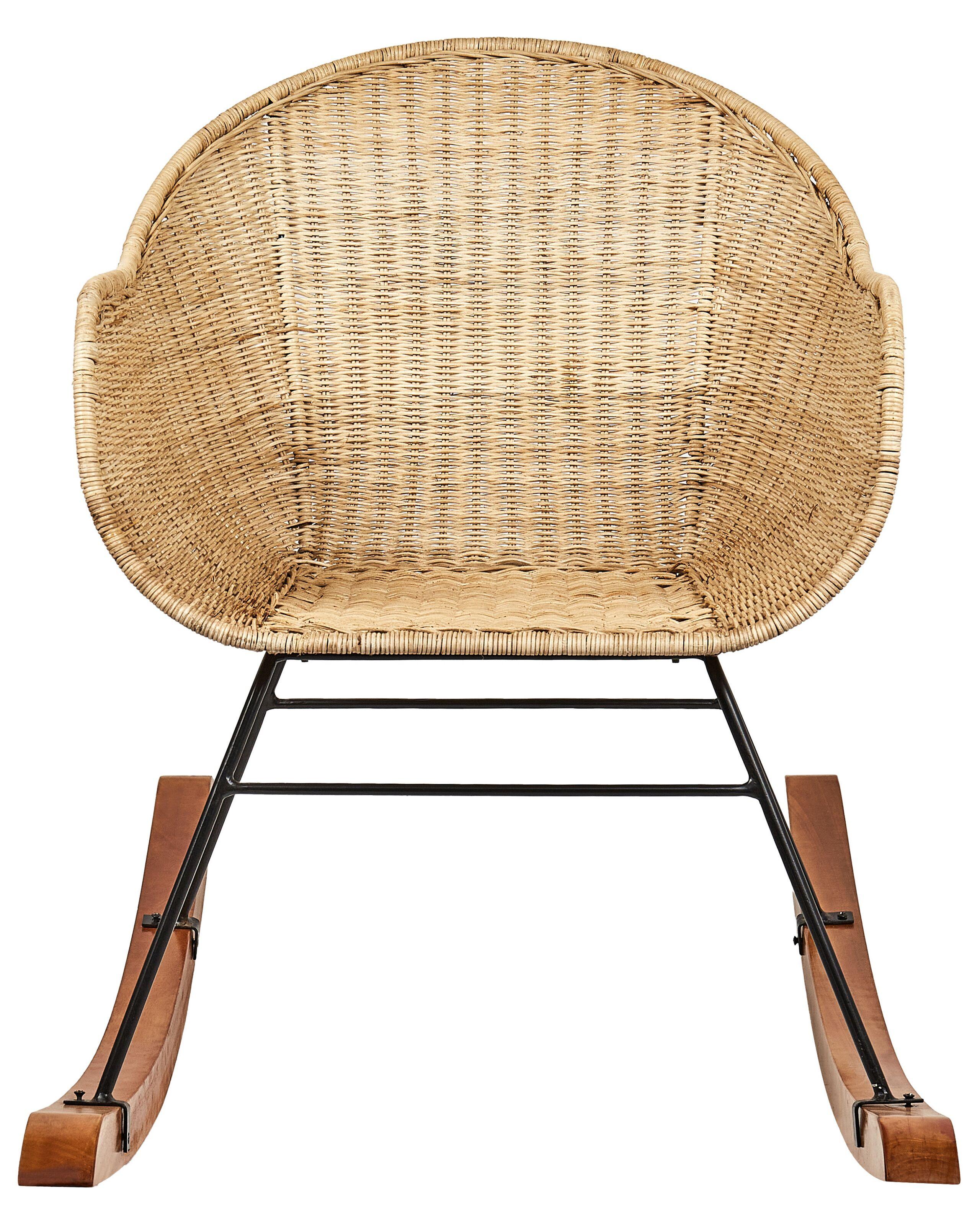 Beliani Schaukelstühle 2er Set aus Rattan Boho LAVINIO