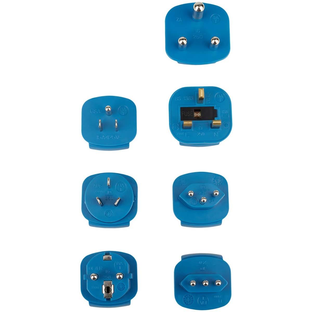 Nedis Reisestecker-Set / Reiseadapter-Set (Adapter für Reisesteckdosen mit diversem Zubehör für mehr als 150 Länder (7 x Steckereinsätze)